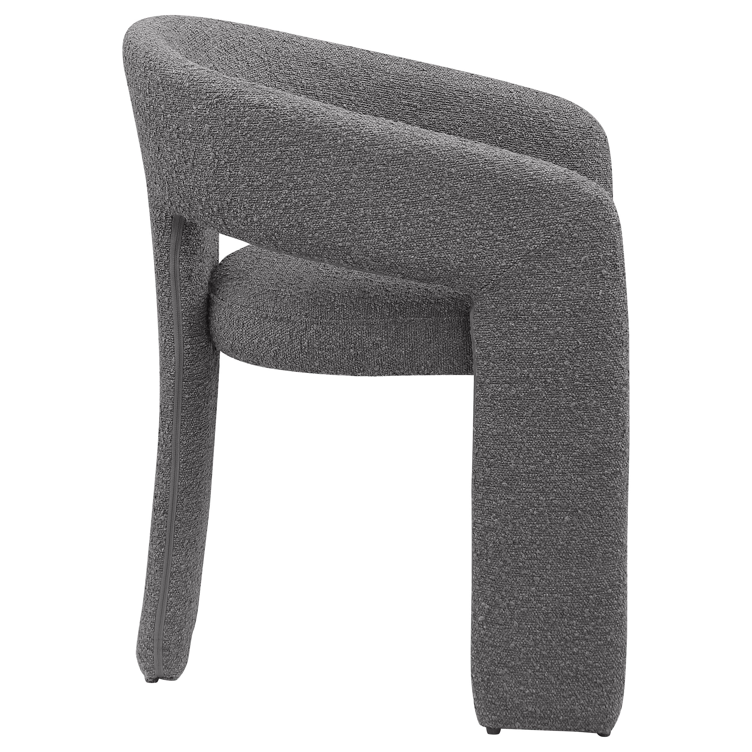 Eudora Boucle Upholstered Dining Arm Chair Grey (Set of 2) — view 9
