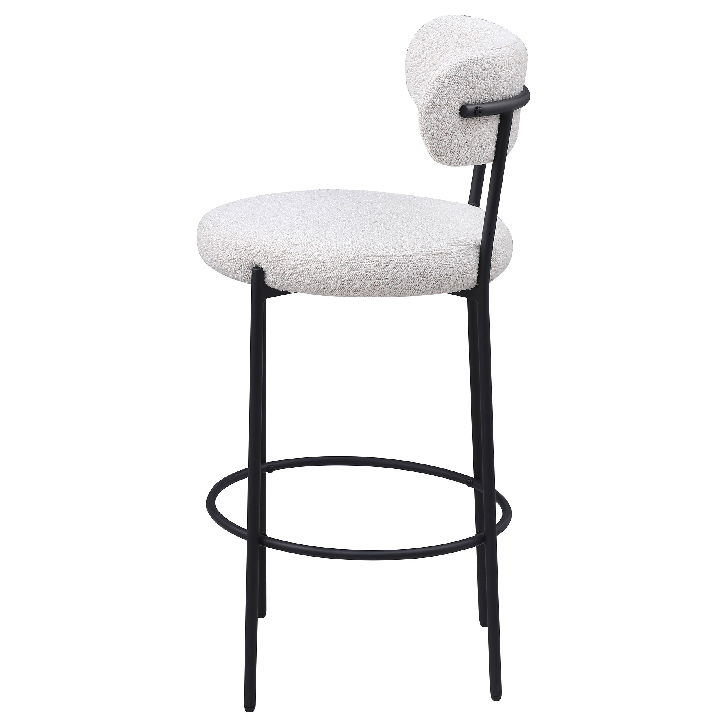 Viola Boucle Upholstered Bar Chair Cream (Set of 2) — view 6