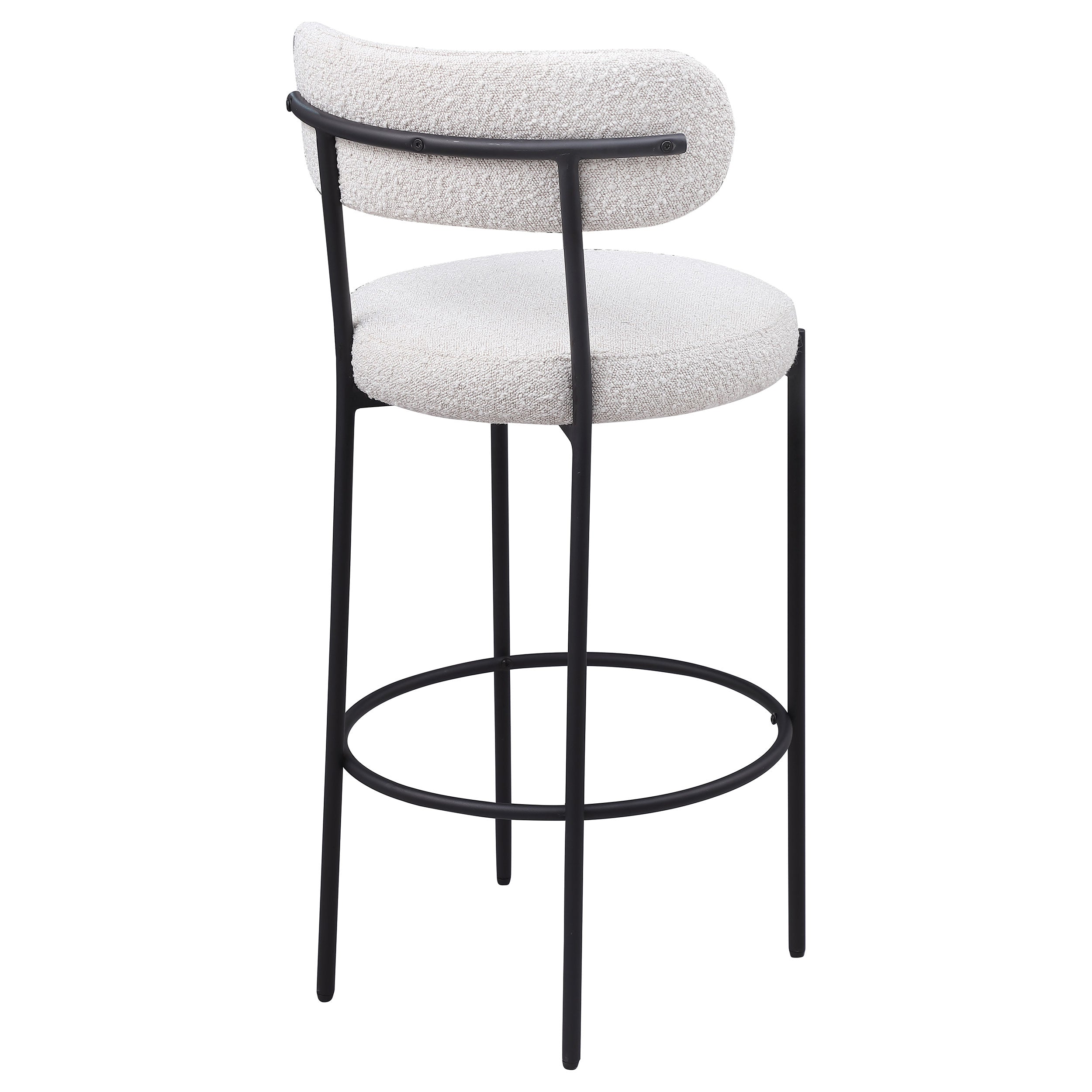 Viola Boucle Upholstered Bar Chair Cream (Set of 2) — view 8