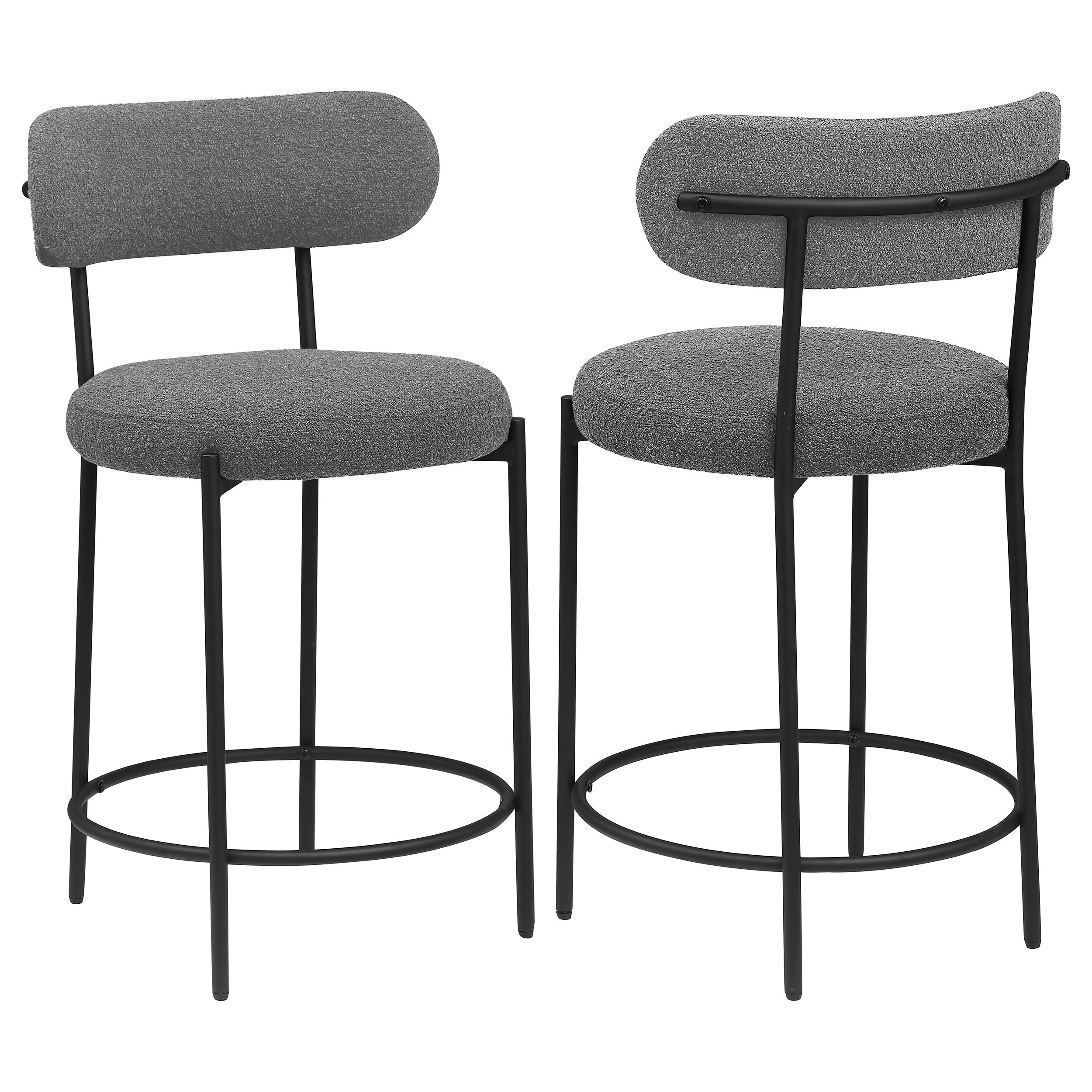 Viola Boucle Upholstered Counter Chair Grey (Set of 2) — view 1
