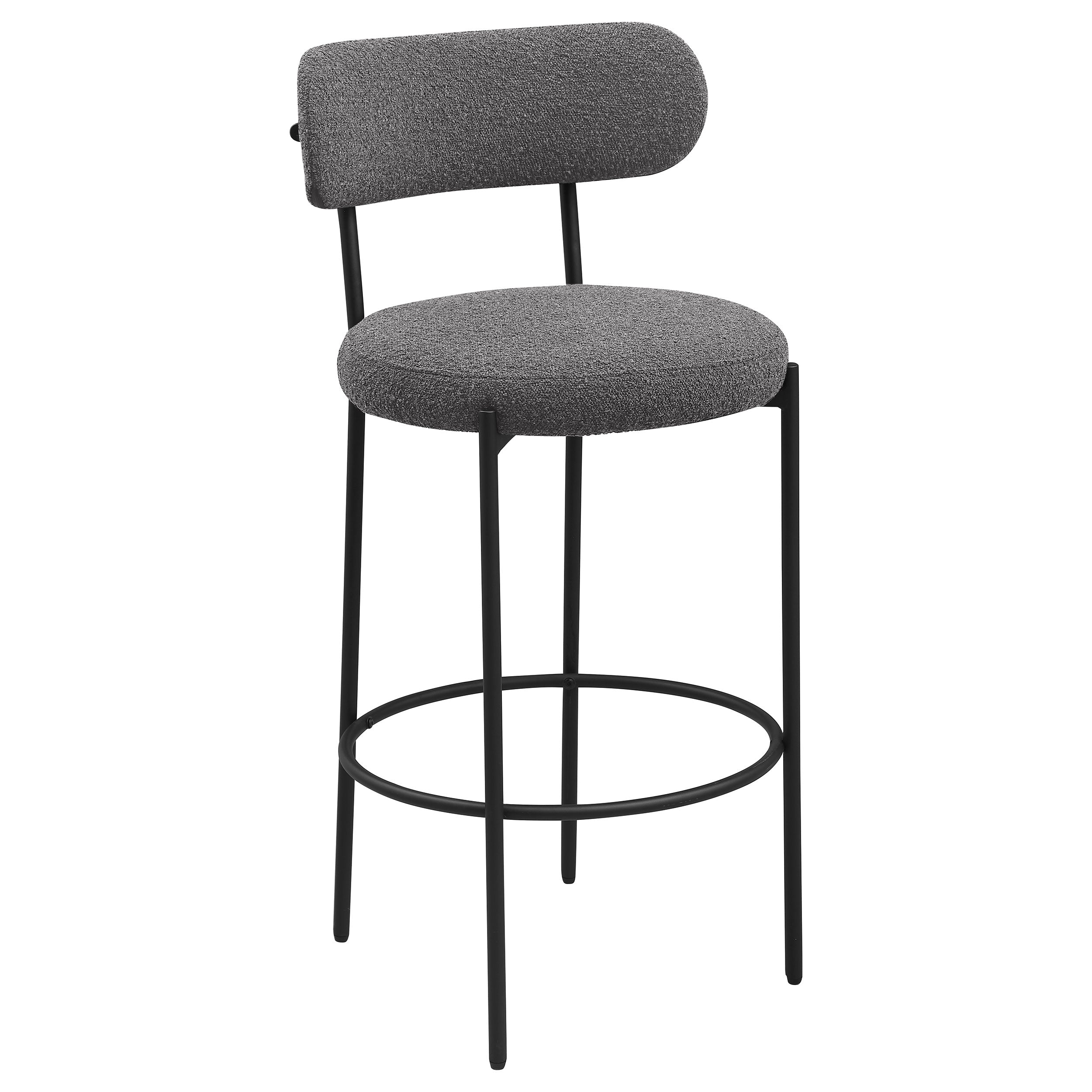 Viola Boucle Upholstered Bar Chair Grey (Set of 2) — view 3