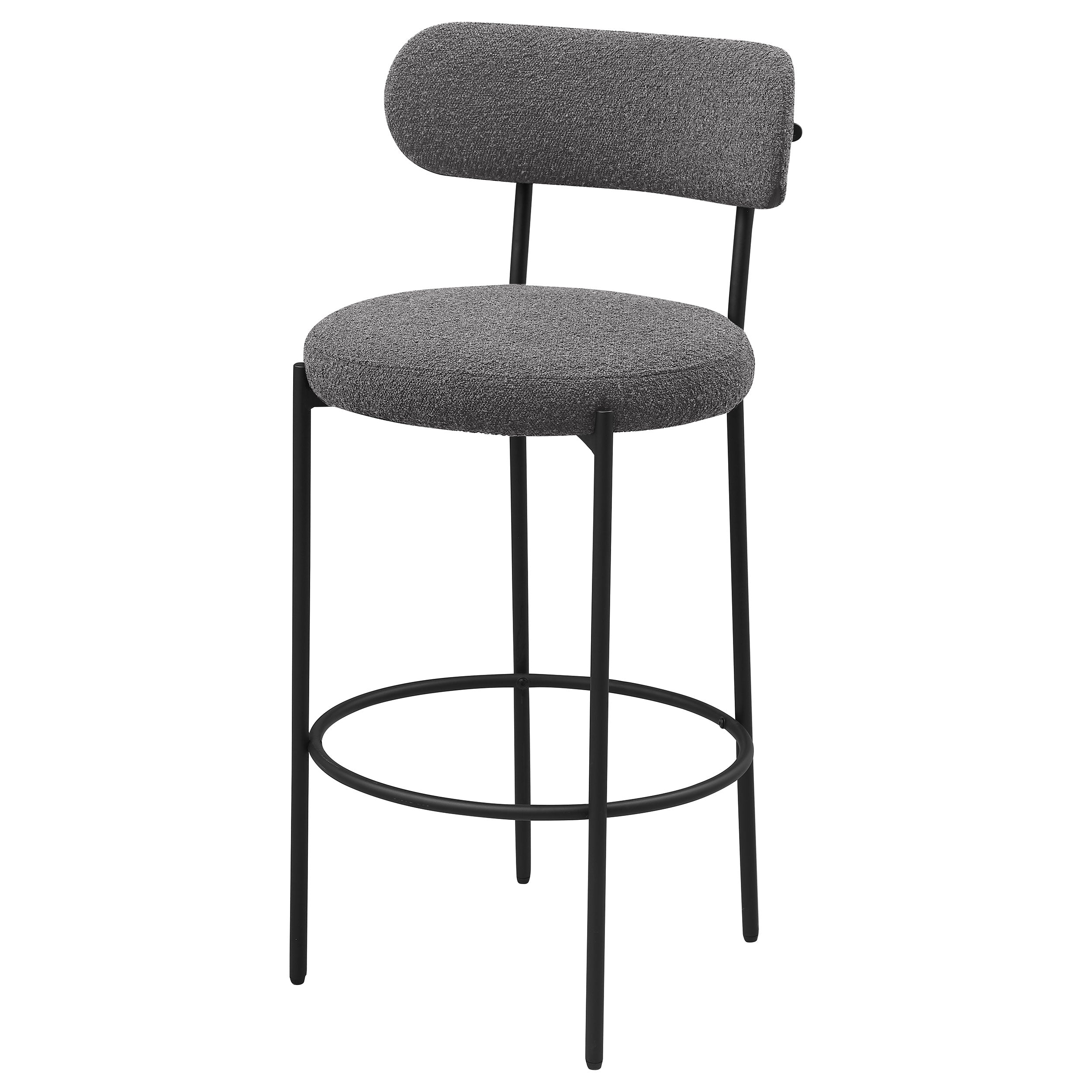 Viola Boucle Upholstered Bar Chair Grey (Set of 2) — view 5