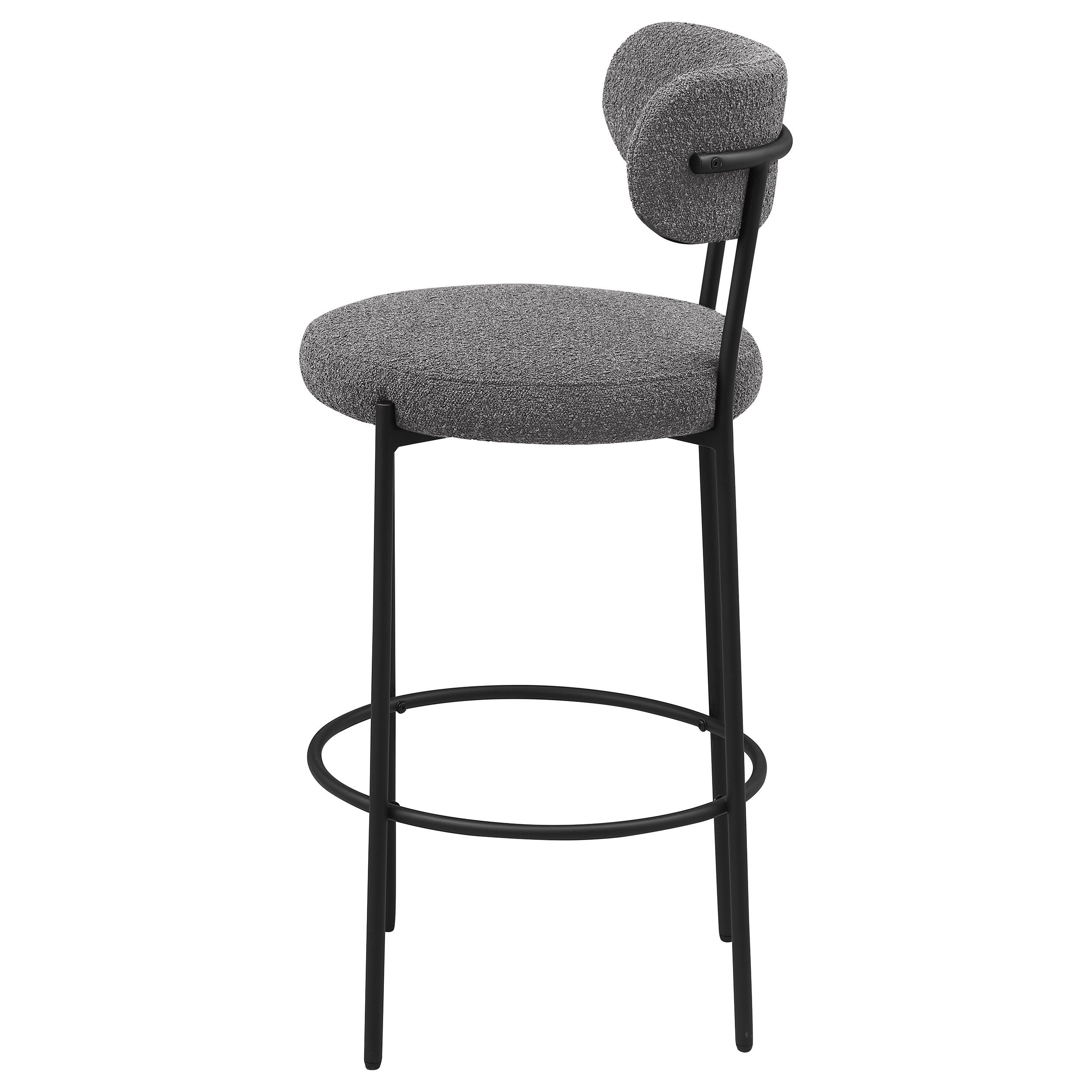 Viola Boucle Upholstered Bar Chair Grey (Set of 2) — view 6