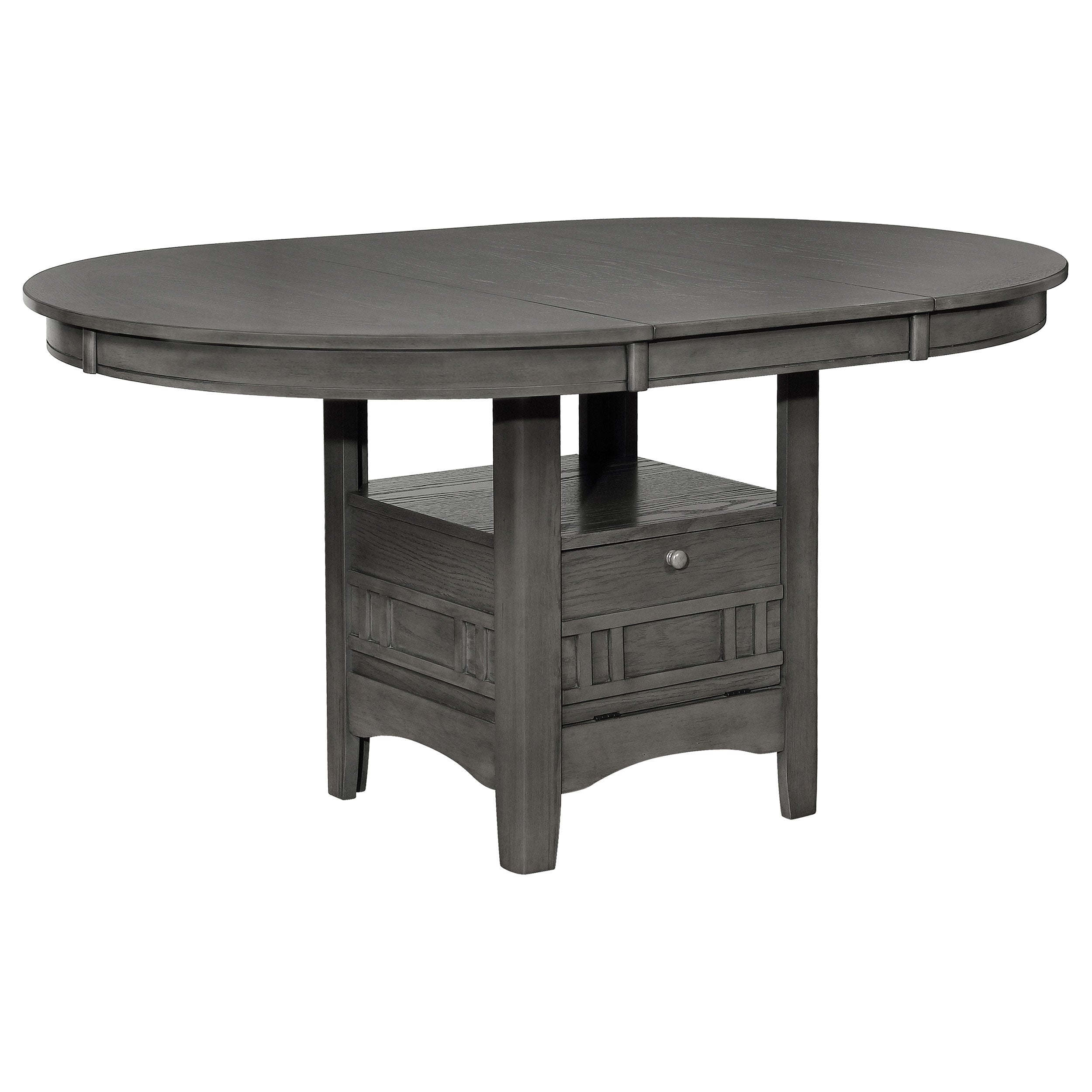 Lavon 5-piece Oval Extension Leaf Dining Set Medium Grey — view 3