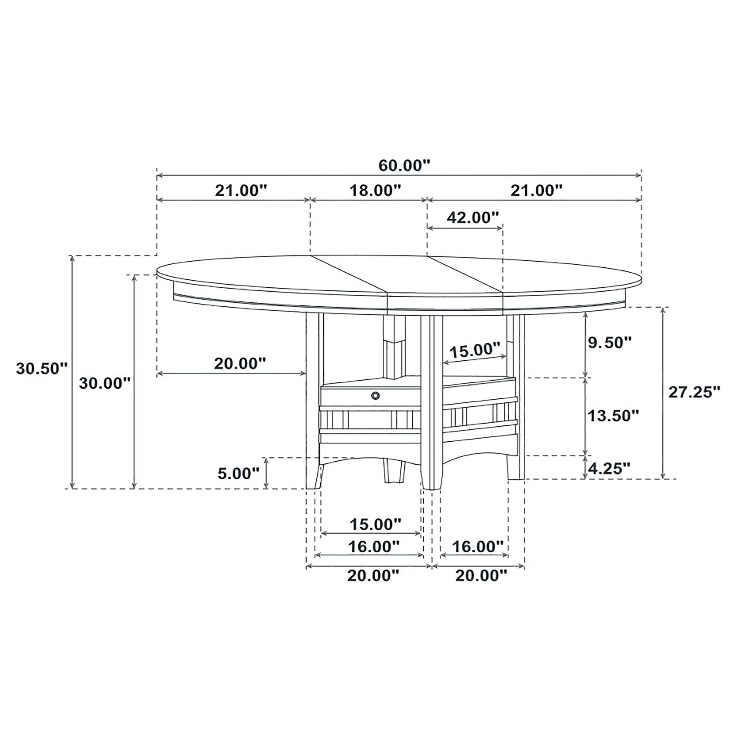 Lavon Oval 60-inch Wood Extension Leaf Dining Table Medium Grey — view 8