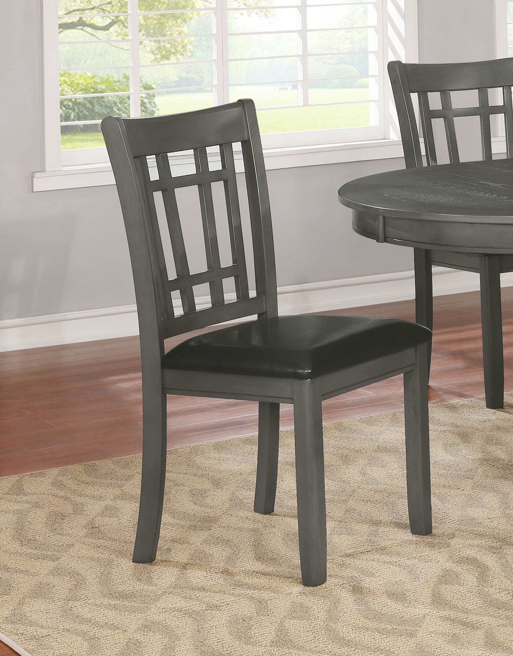 Lavon Wood Dining Side Chair Black and Medium Grey (Set of 2) — view 2