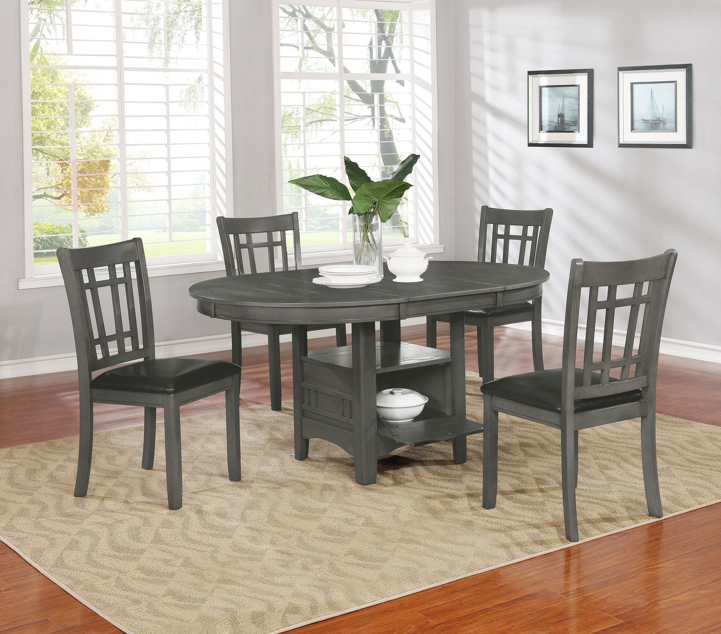 Lavon Wood Dining Side Chair Black and Medium Grey (Set of 2) — view 14
