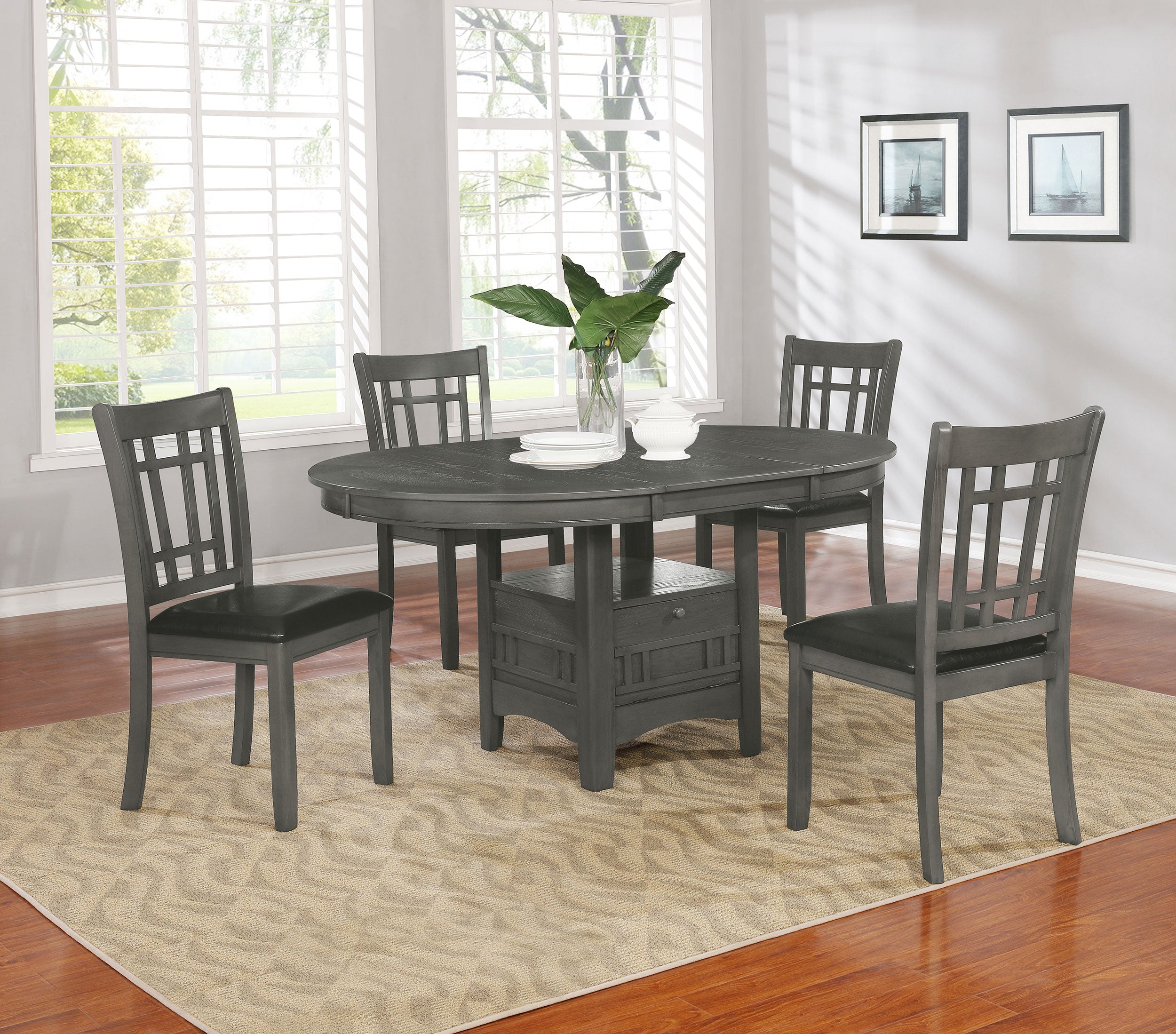 Lavon Wood Dining Side Chair Black and Medium Grey (Set of 2) — view 15