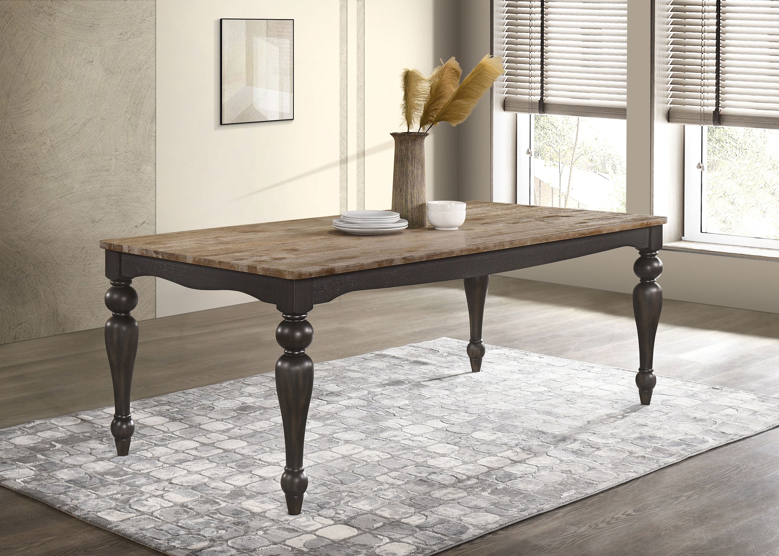 Bridget Rectangular 79-inch Dining Table Brown Brushed — view 2