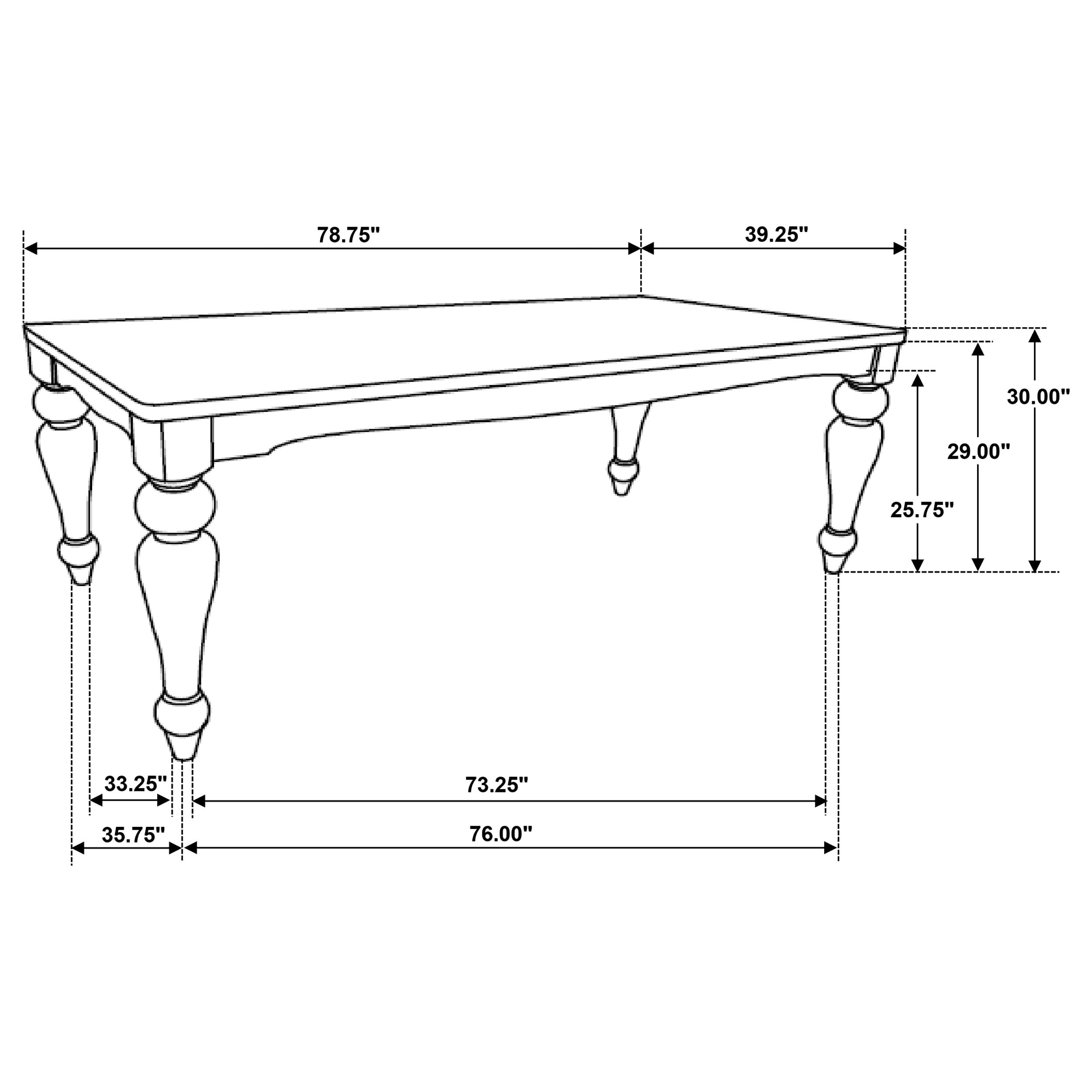 Bridget Rectangular 79-inch Dining Table Brown Brushed — view 10