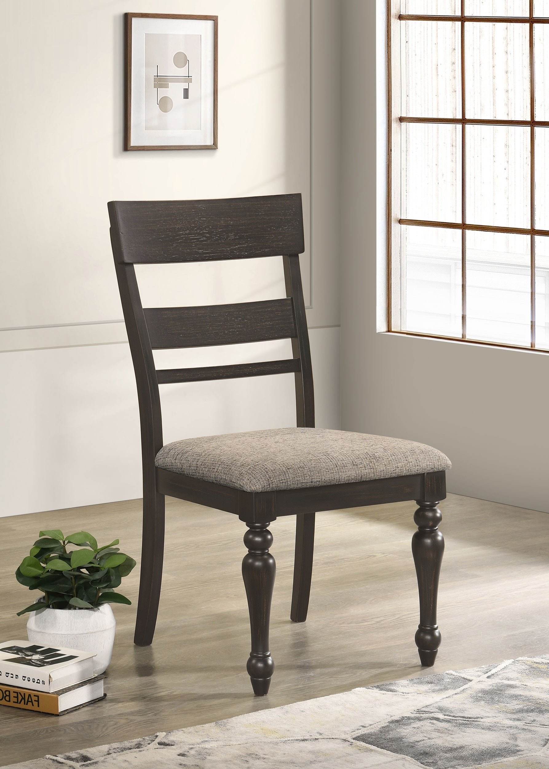 Bridget Wood Dining Side Chair Charcoal (Set of 2) — view 2