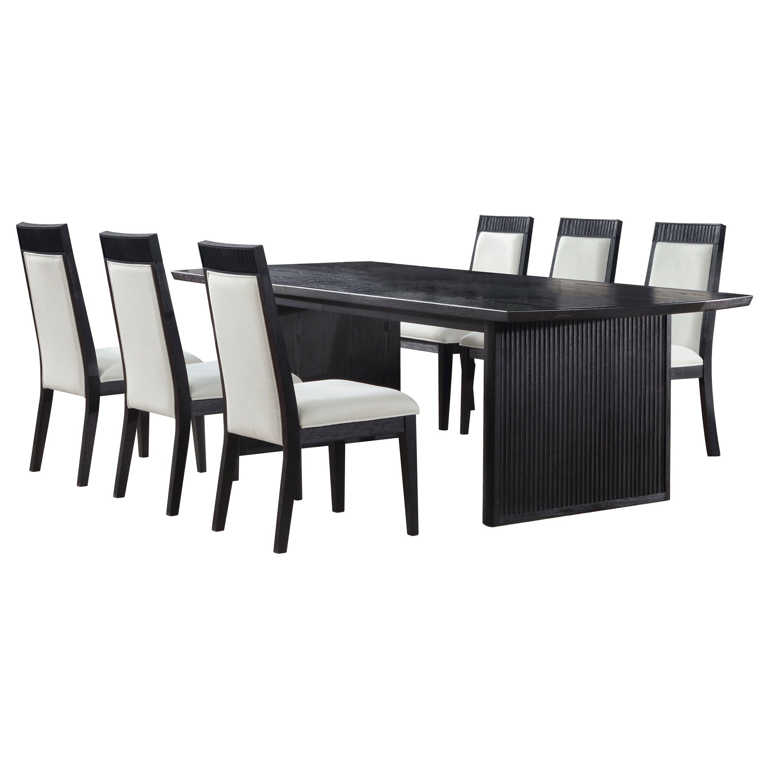 Brookmead 7-piece Extension Leaf Dining Table Set Black — view 2