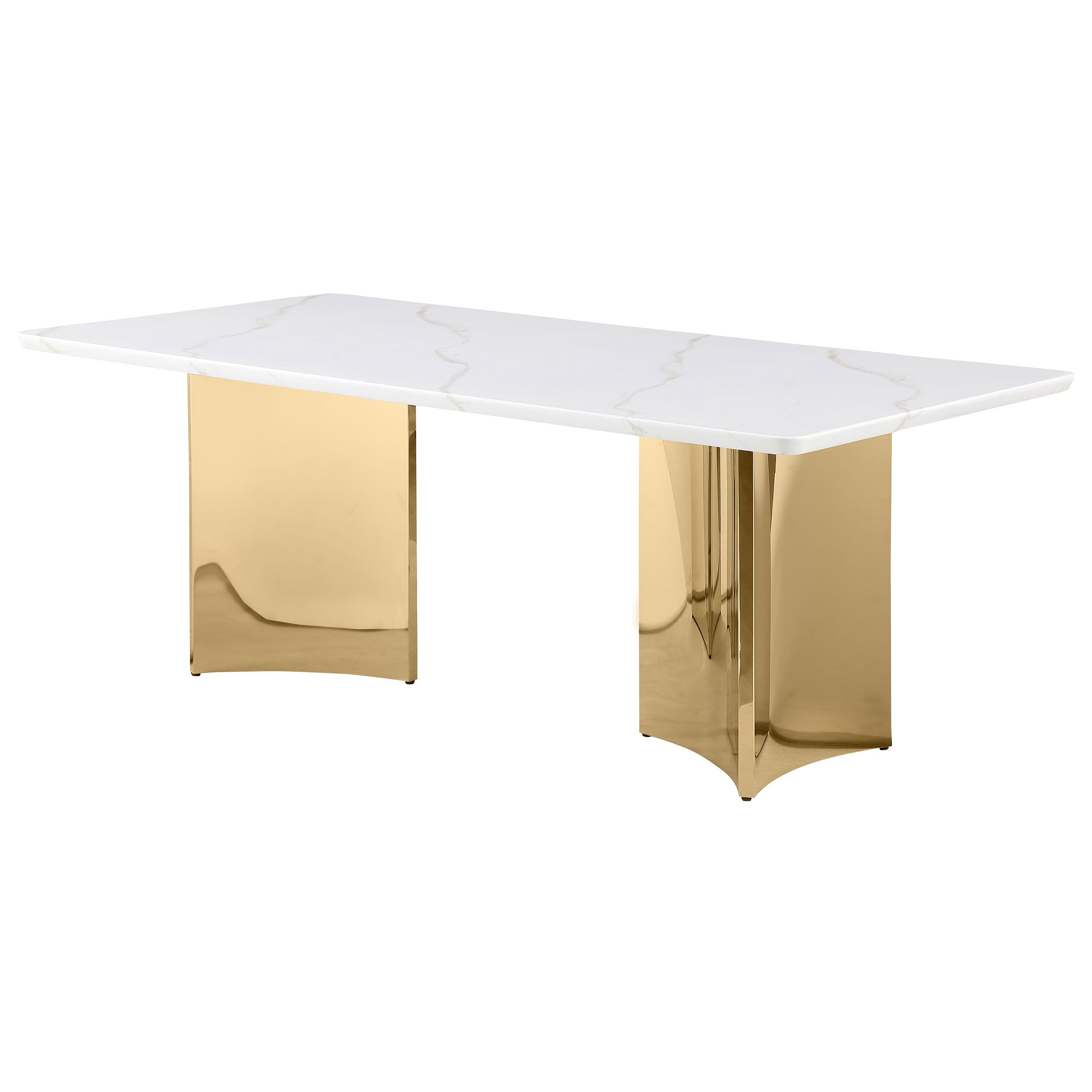 Tevlin Rectangular 79-inch Marble Top Dining Table White — view 4