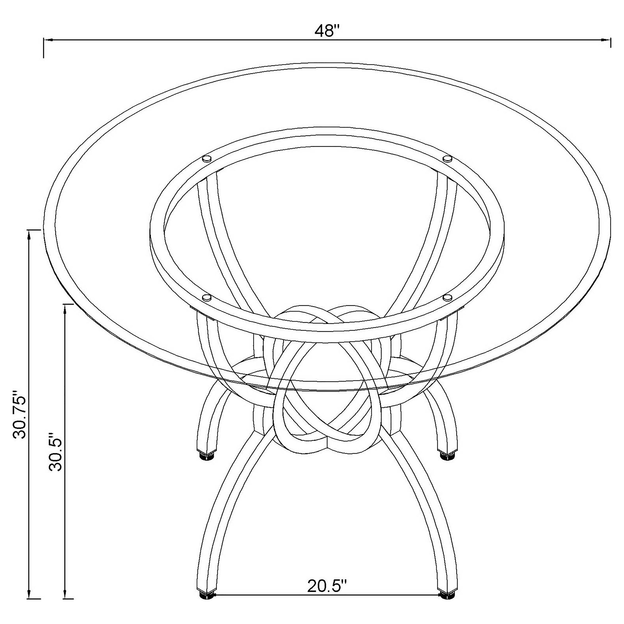 Aviano Round 48-inch Glass Top Metal Dining Table Gunmetal — view 8