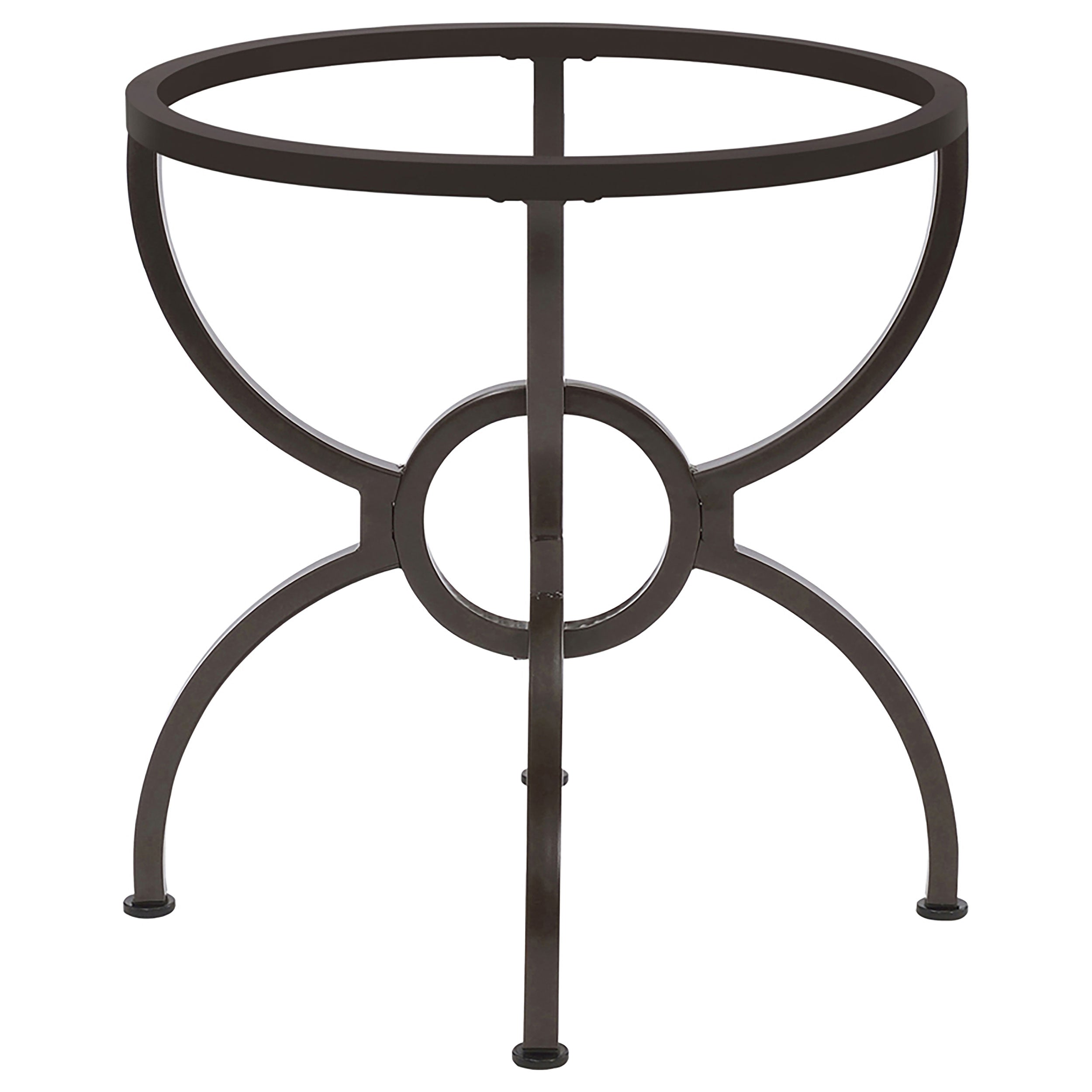 Aviano Round Metal Dining Table Base Gunmetal — view 3