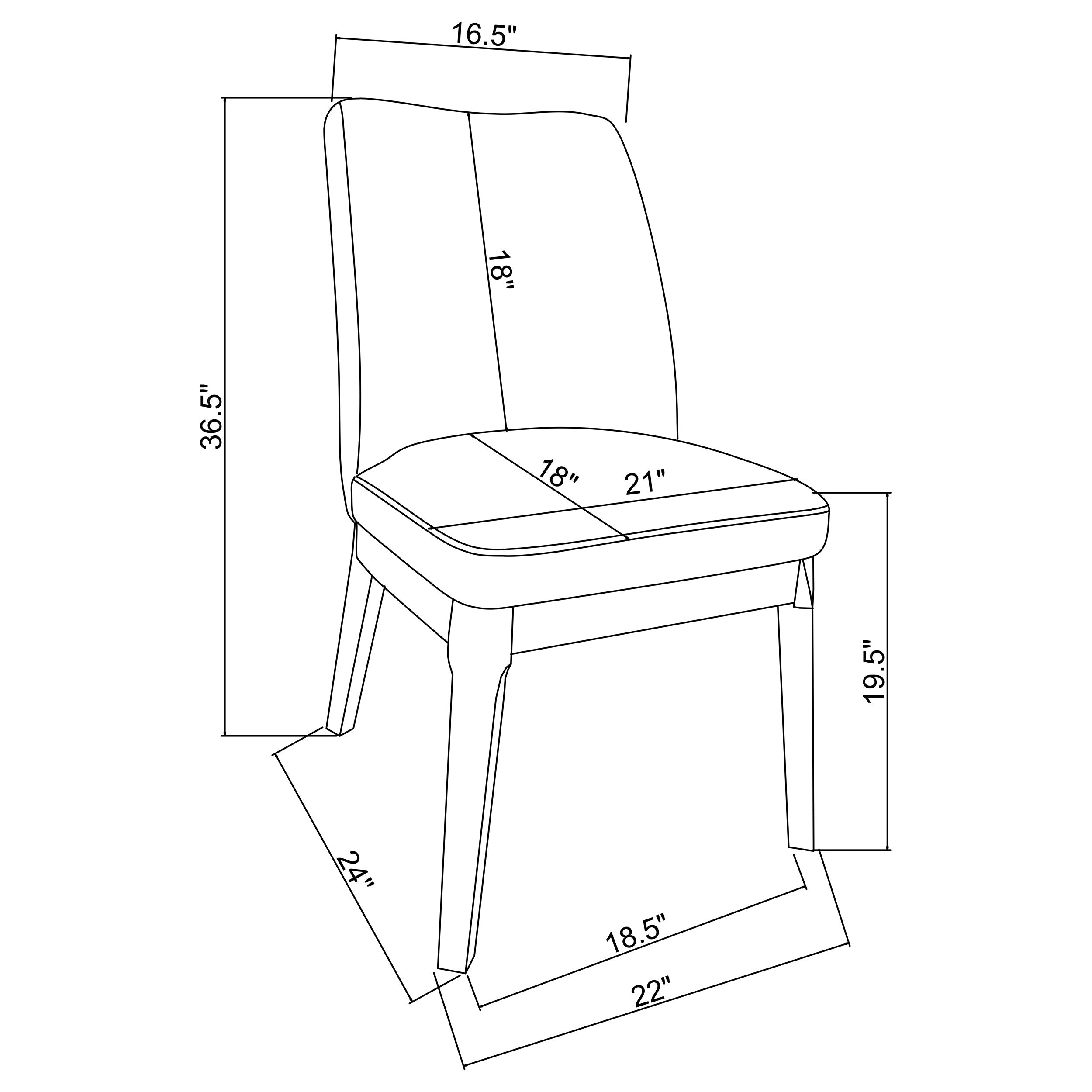 Carissa Upholstered Dining Side Chair Beige (Set of 2) — view 13