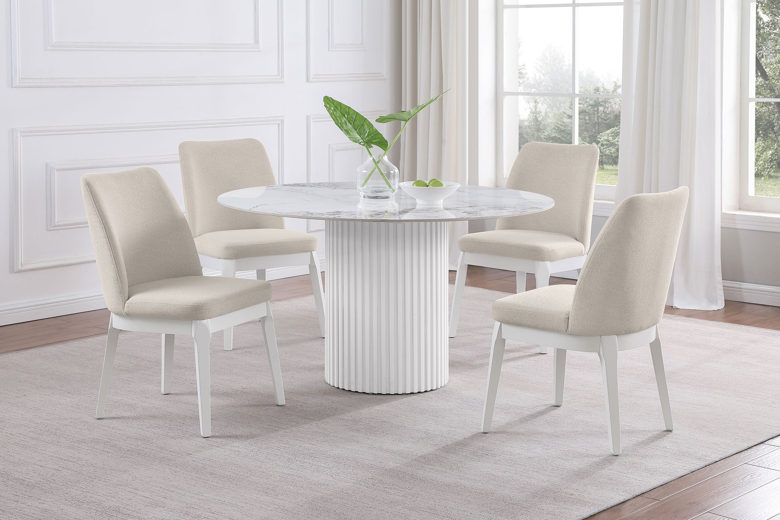 Carissa Upholstered Dining Side Chair Beige (Set of 2) — view 14