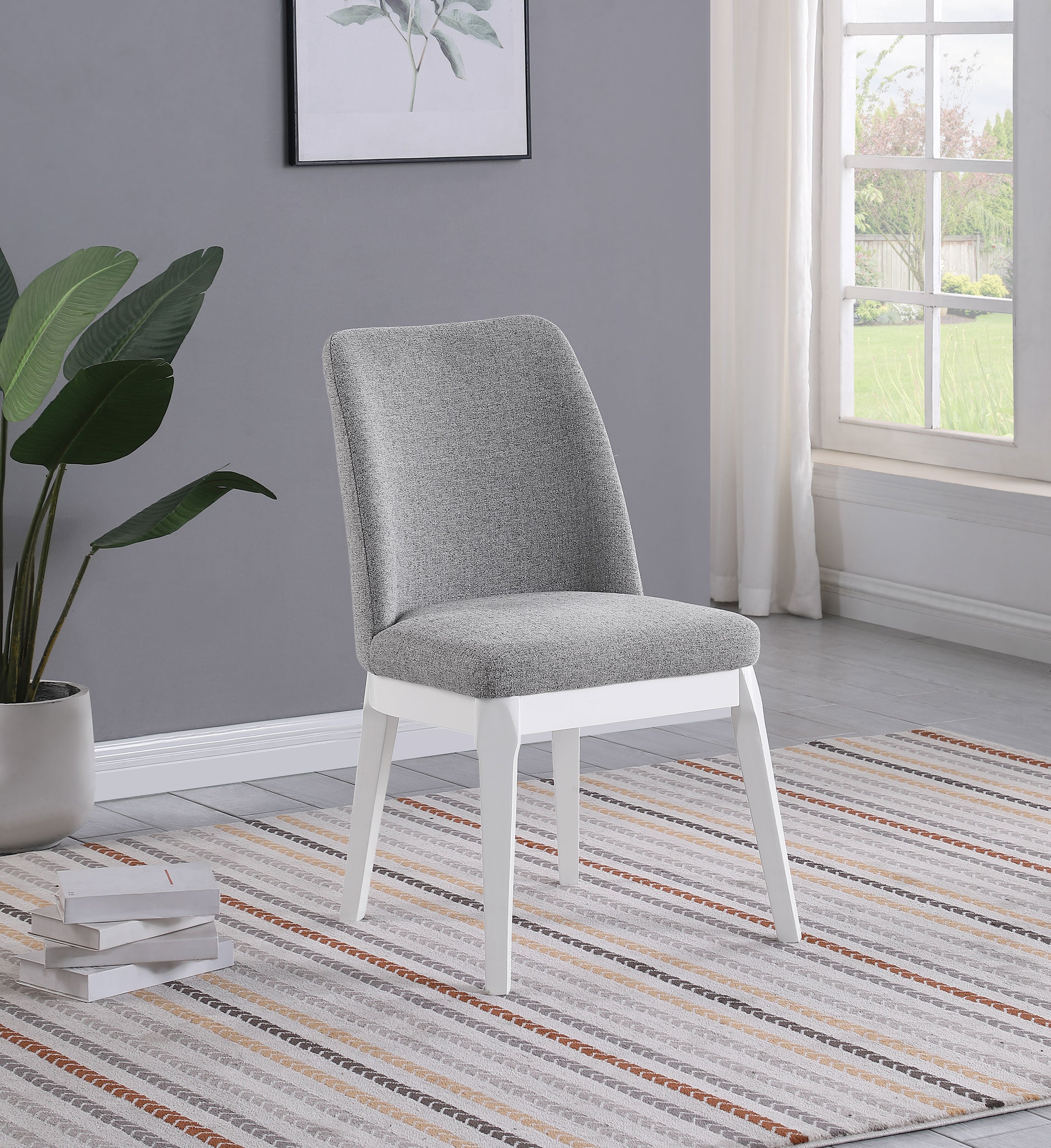 Carissa Upholstered Dining Side Chair Light Grey (Set of 2) — view 2
