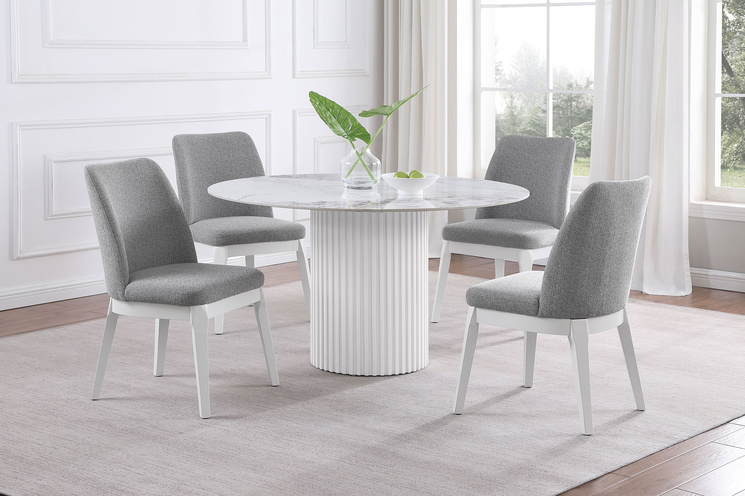 Carissa Upholstered Dining Side Chair Light Grey (Set of 2) — view 14