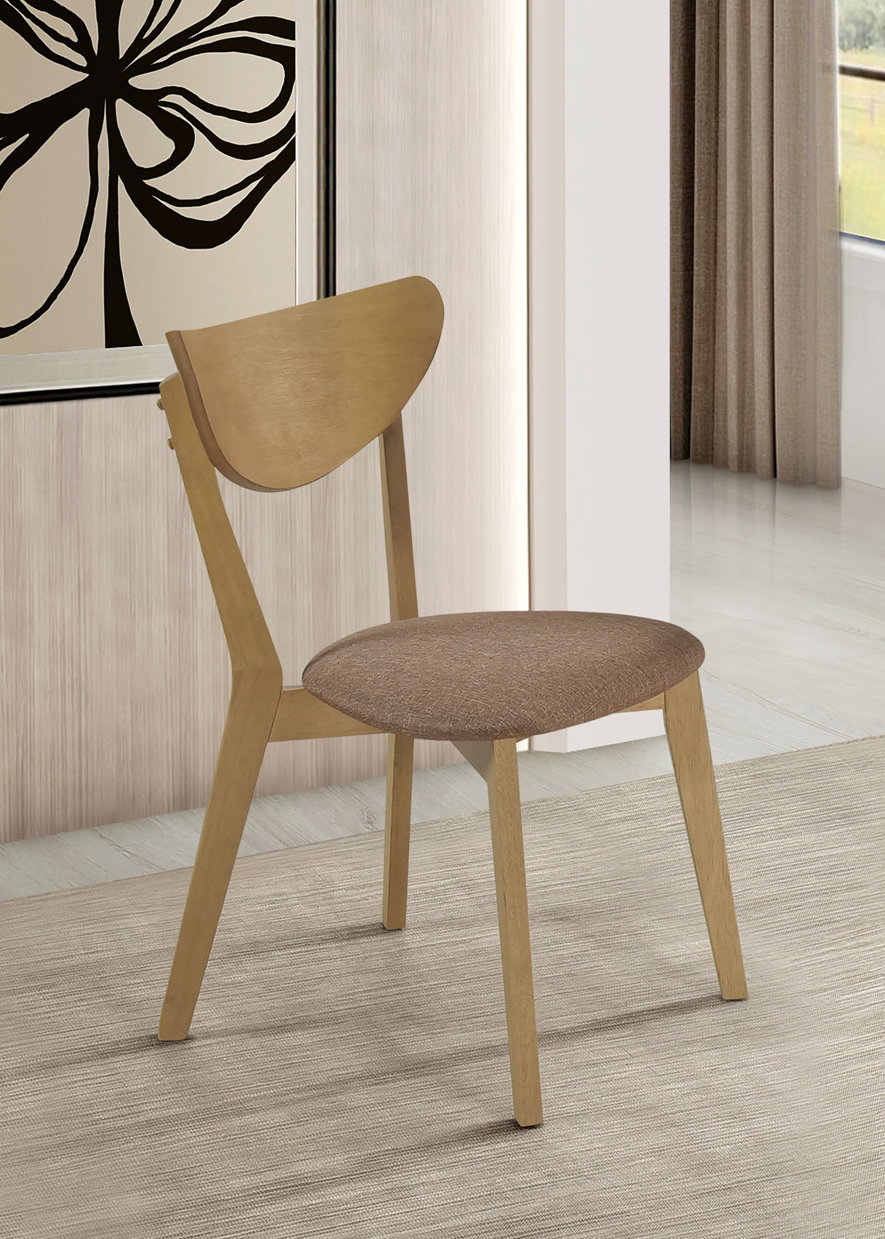 Elowen Wood Dining Side Chair Light Walnut (Set of 2) — view 2