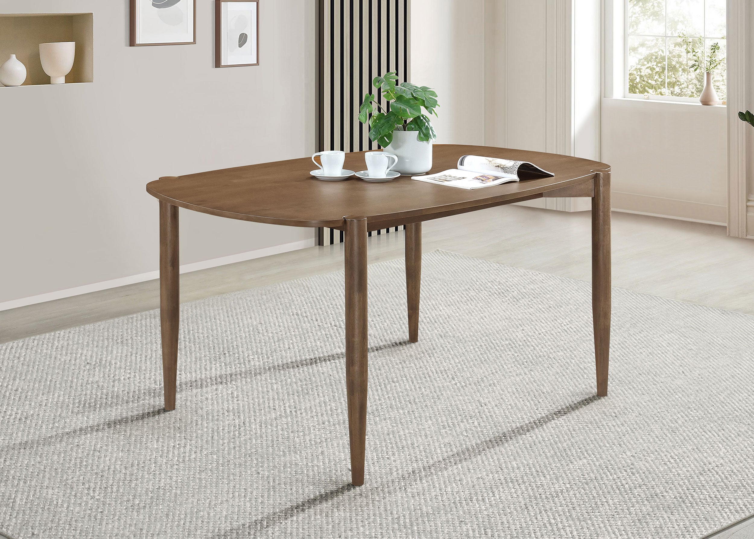 Dortch Oval 63-inch Solid Wood Dining Table Walnut — view 2