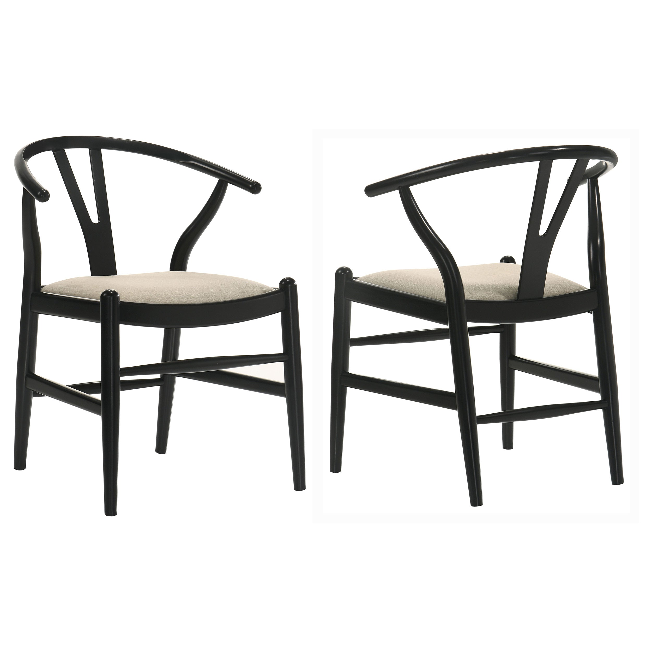 Crestmont Wood Wishbone Dining Side Chair Black (Set of 2) — view 1