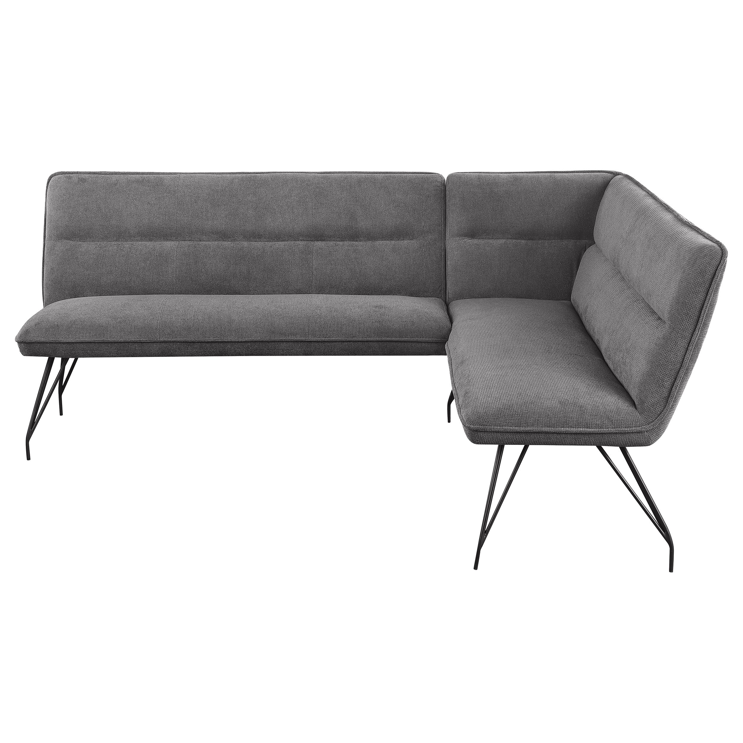 Dodson Fabric Upholstered L-Shaped Nook Dining Bench Grey — view 3