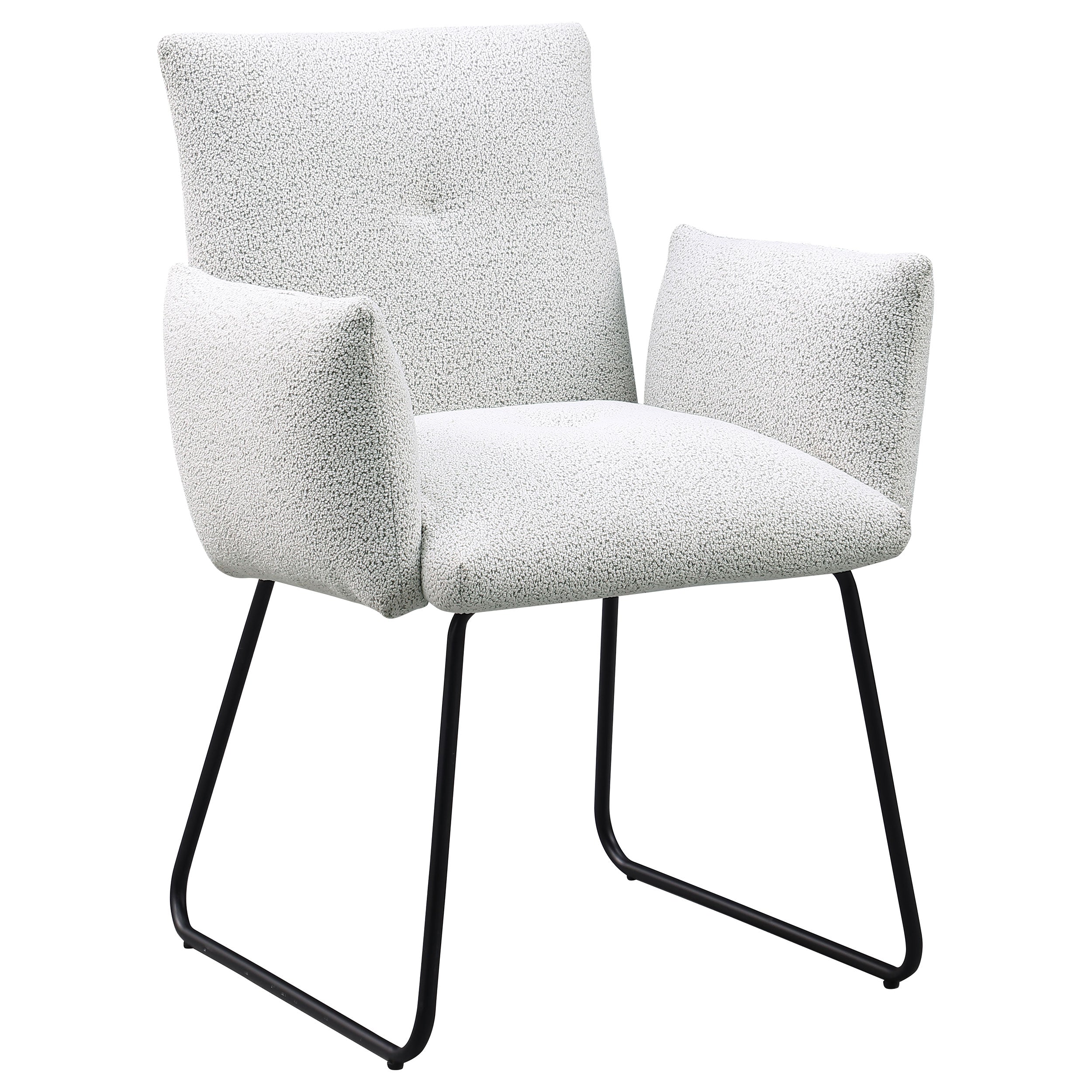Ackland Upholstered Dining Arm Chair Light Grey (Set of 2) — view 3