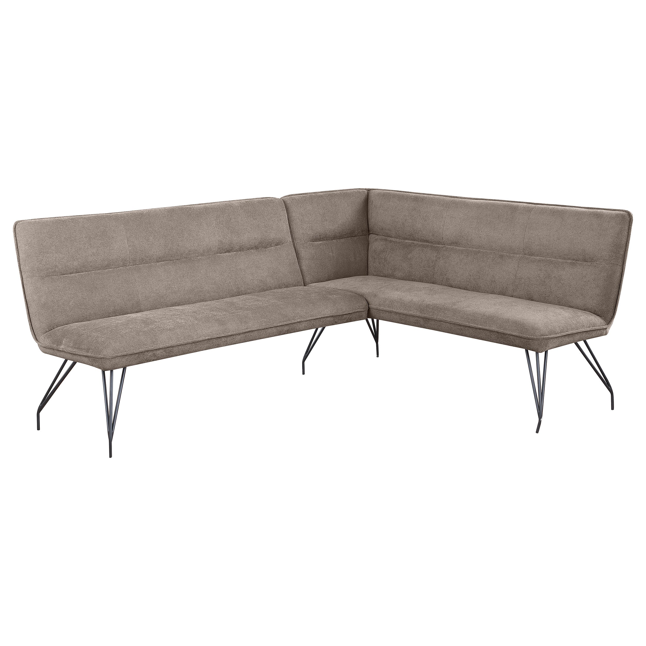 Dodson Fabric Upholstered L-Shaped Nook Dining Bench Taupe — view 1
