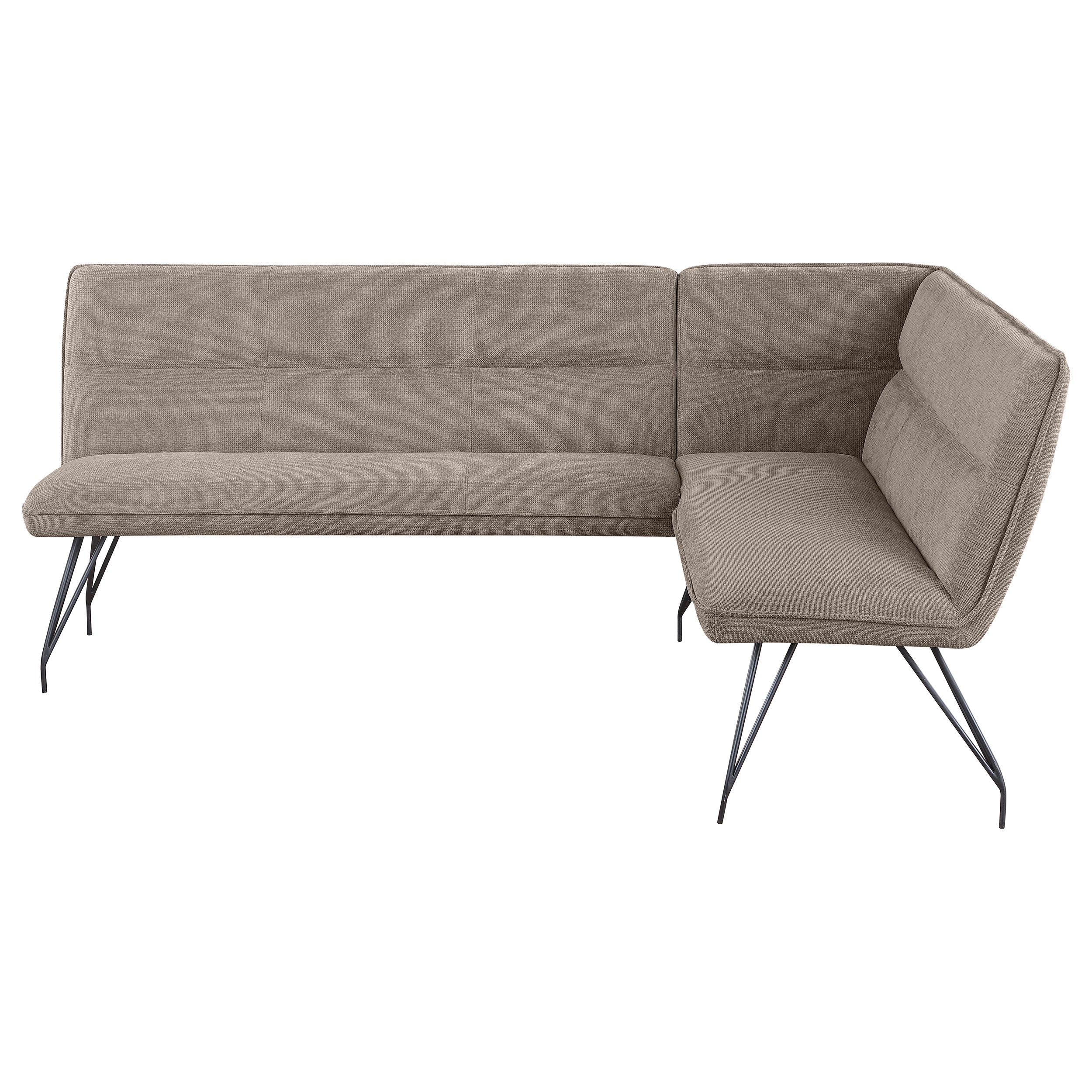 Dodson Fabric Upholstered L-Shaped Nook Dining Bench Taupe — view 3