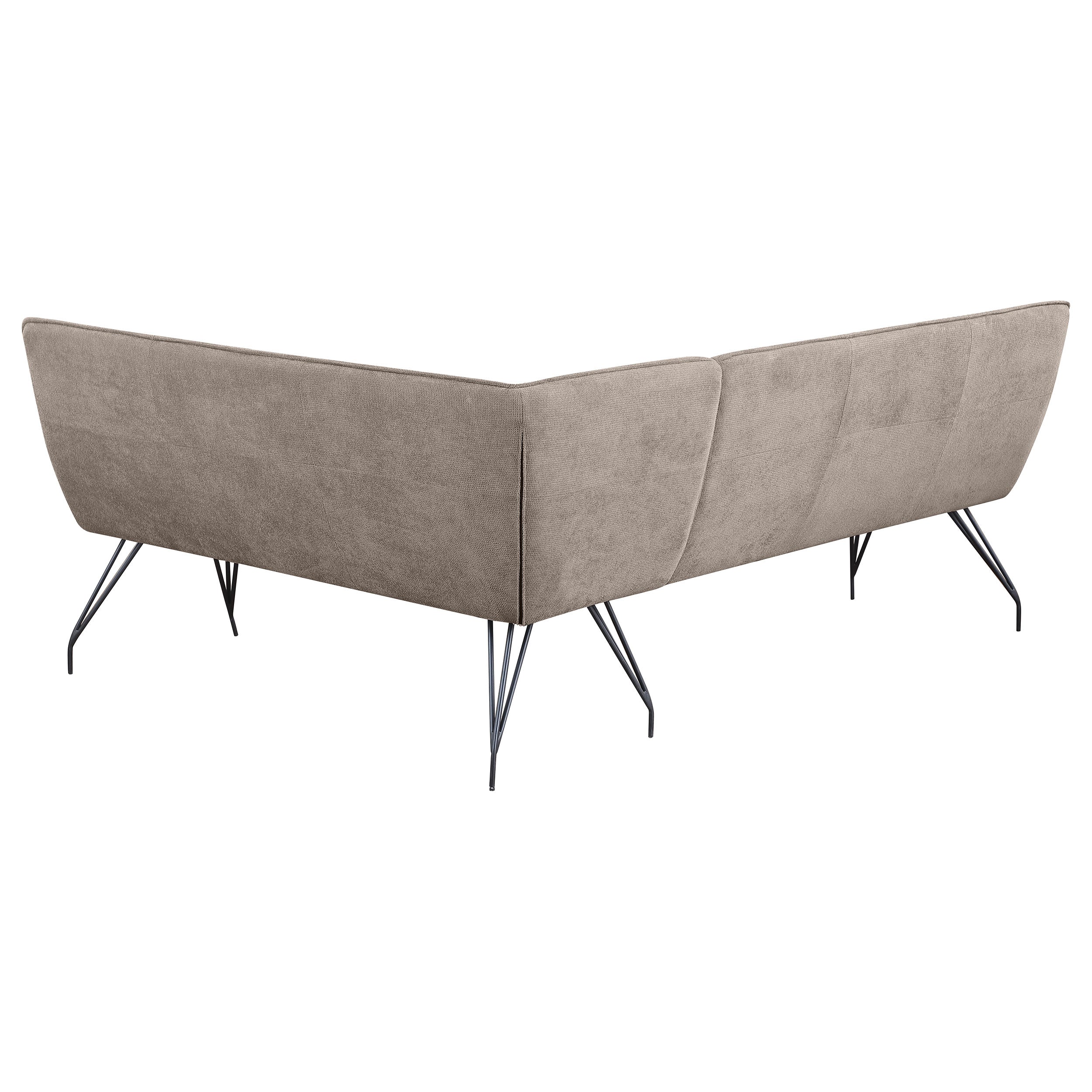 Dodson Fabric Upholstered L-Shaped Nook Dining Bench Taupe — view 4