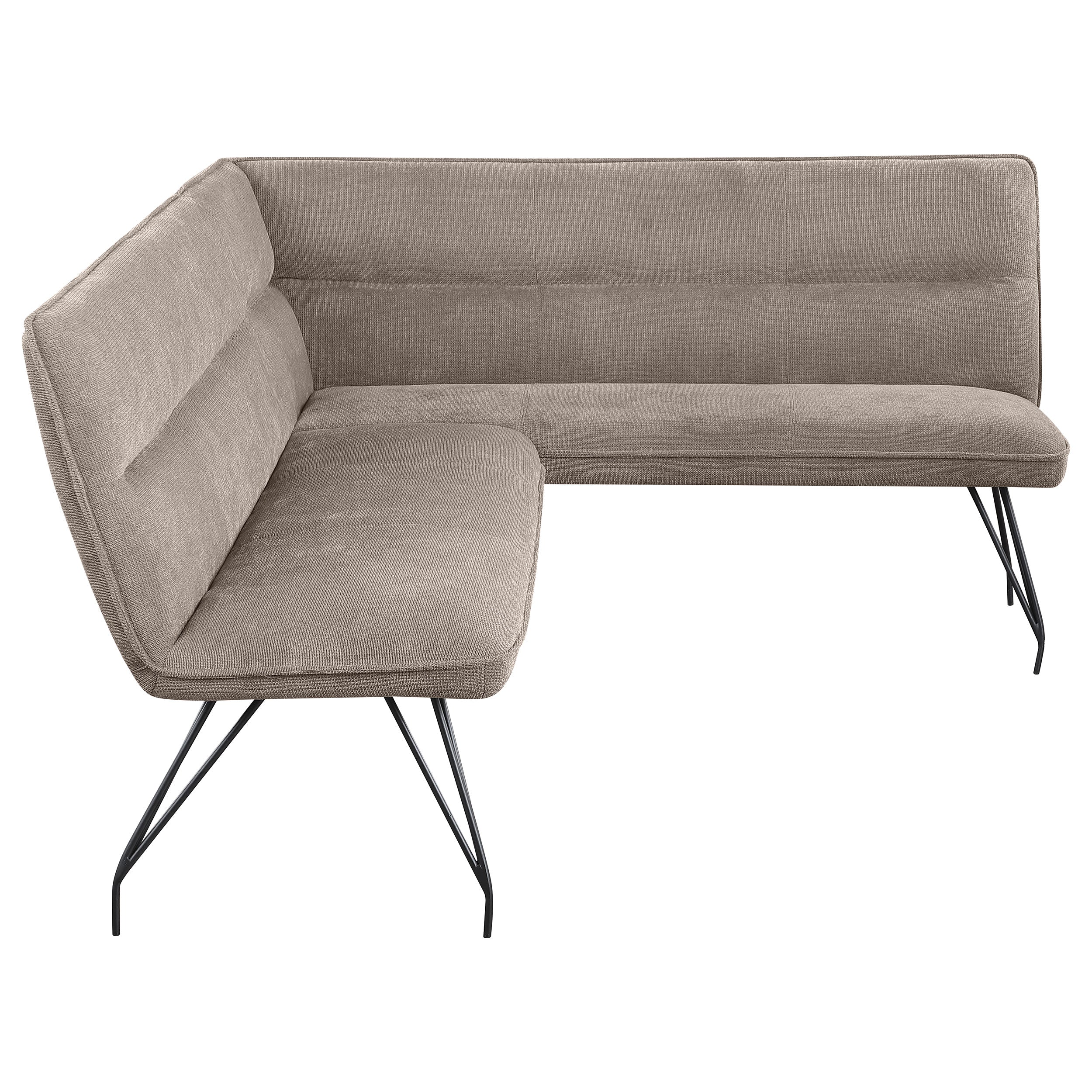 Dodson Fabric Upholstered L-Shaped Nook Dining Bench Taupe — view 6