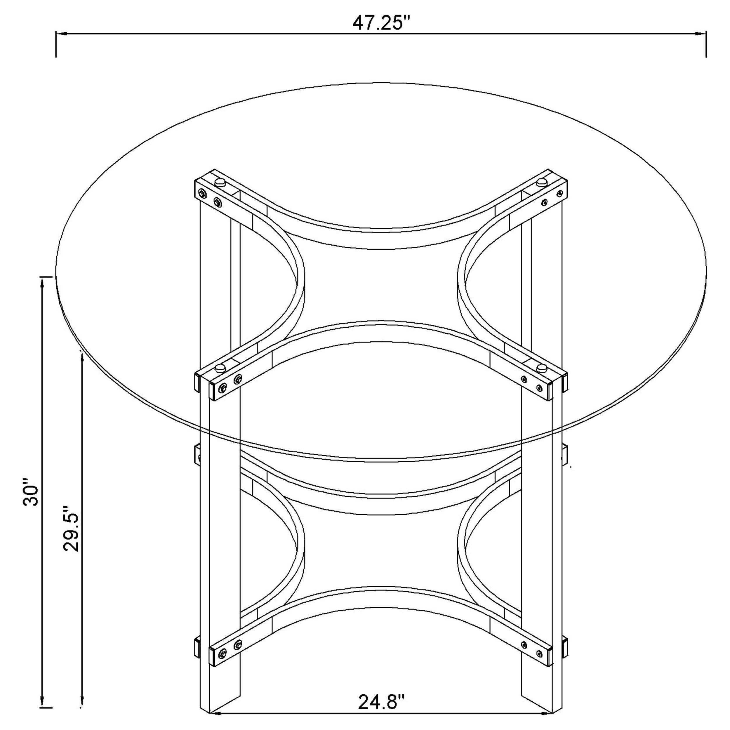 Keeling 47-inch Round Glass Top Acrylic Dining Table Chrome — view 7