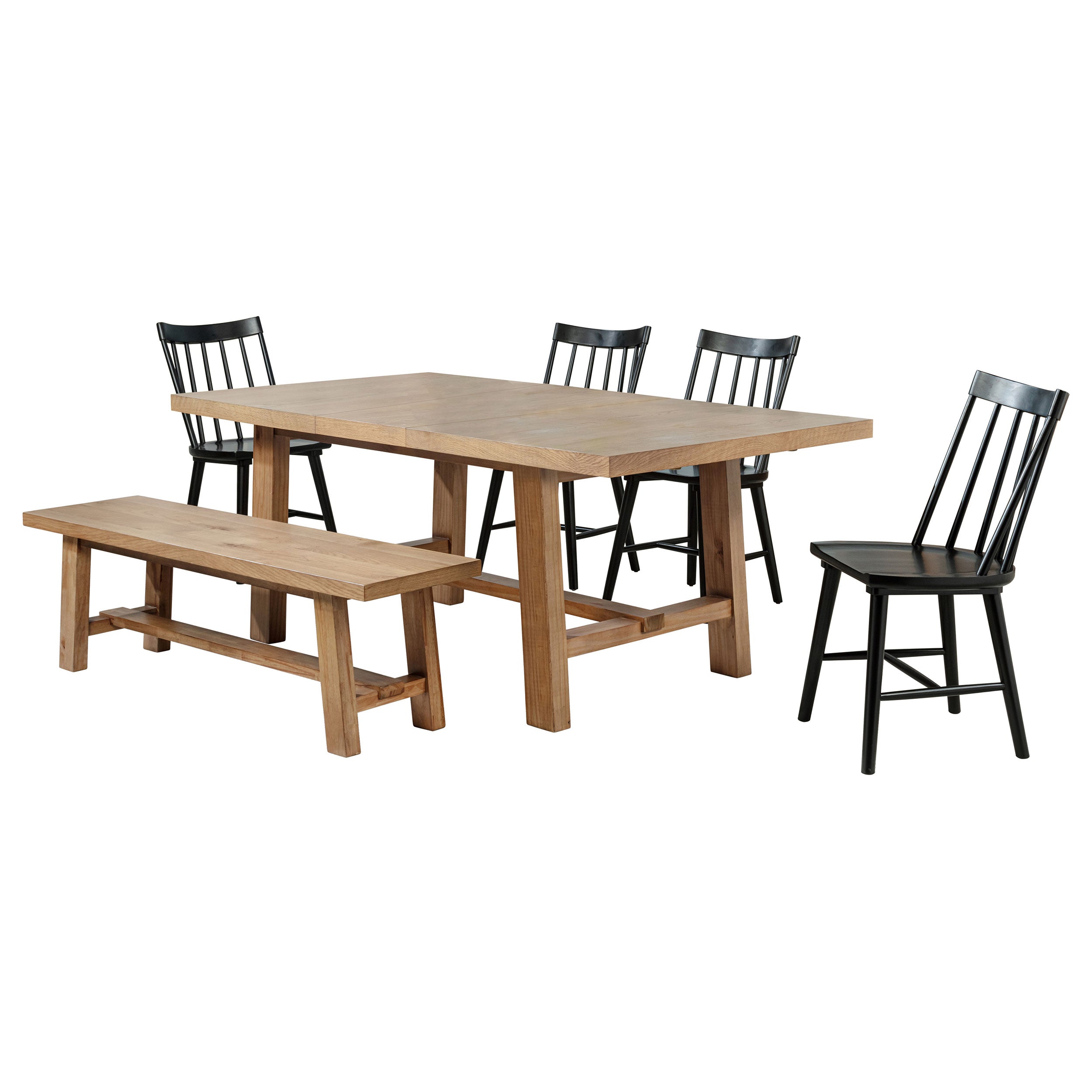 Middleton 6-piece Extension Leaf Dining Set Brown and Black — view 2
