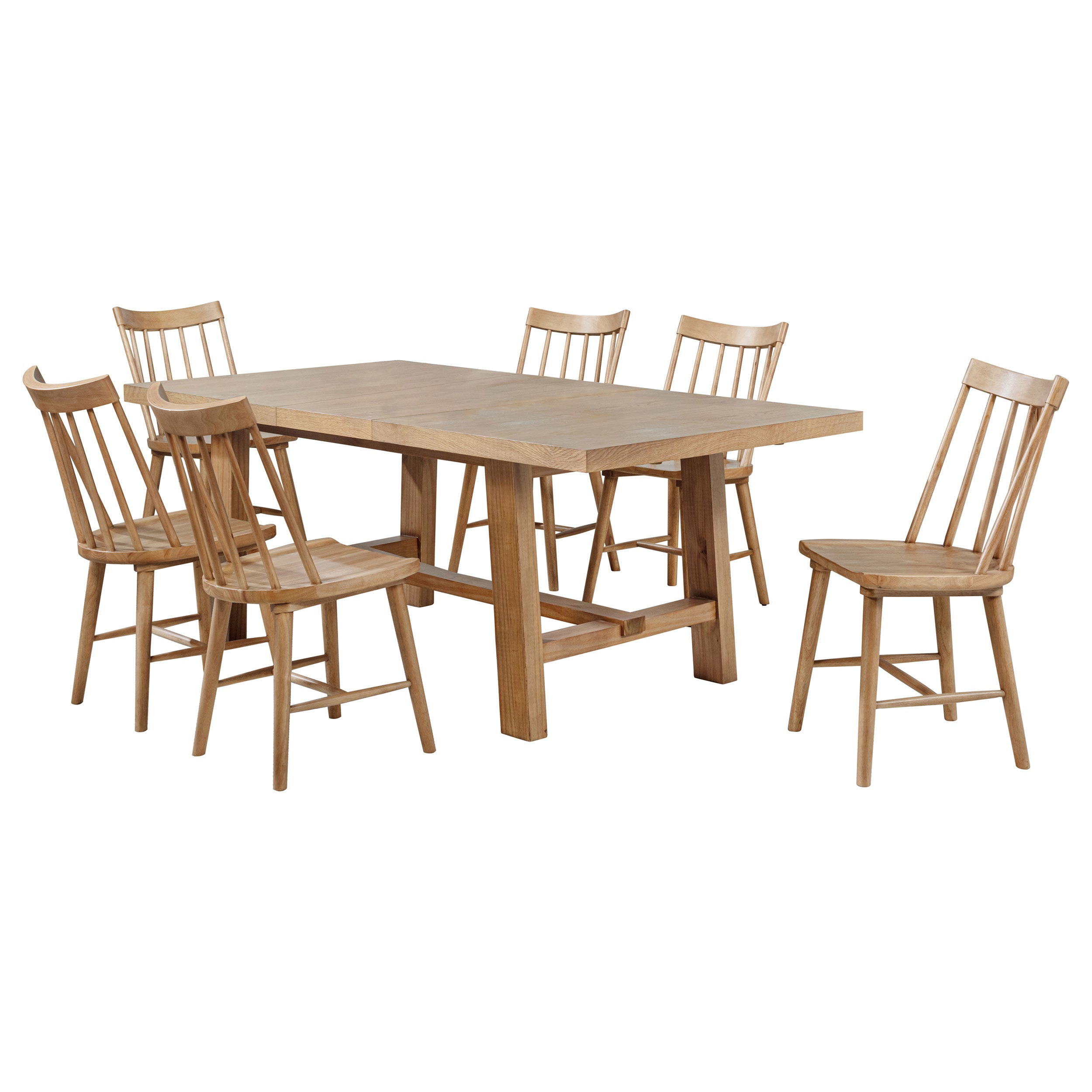 Middleton 7-piece Extension Leaf Dining Set Natural Brown — view 2
