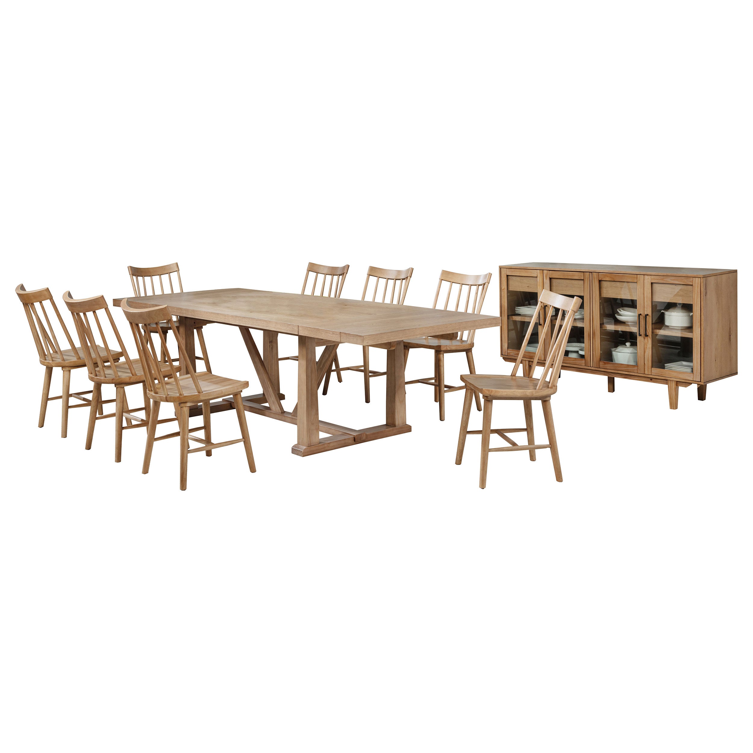 Middleton 10-piece Extension Leaf Dining Set Natural Brown — view 2