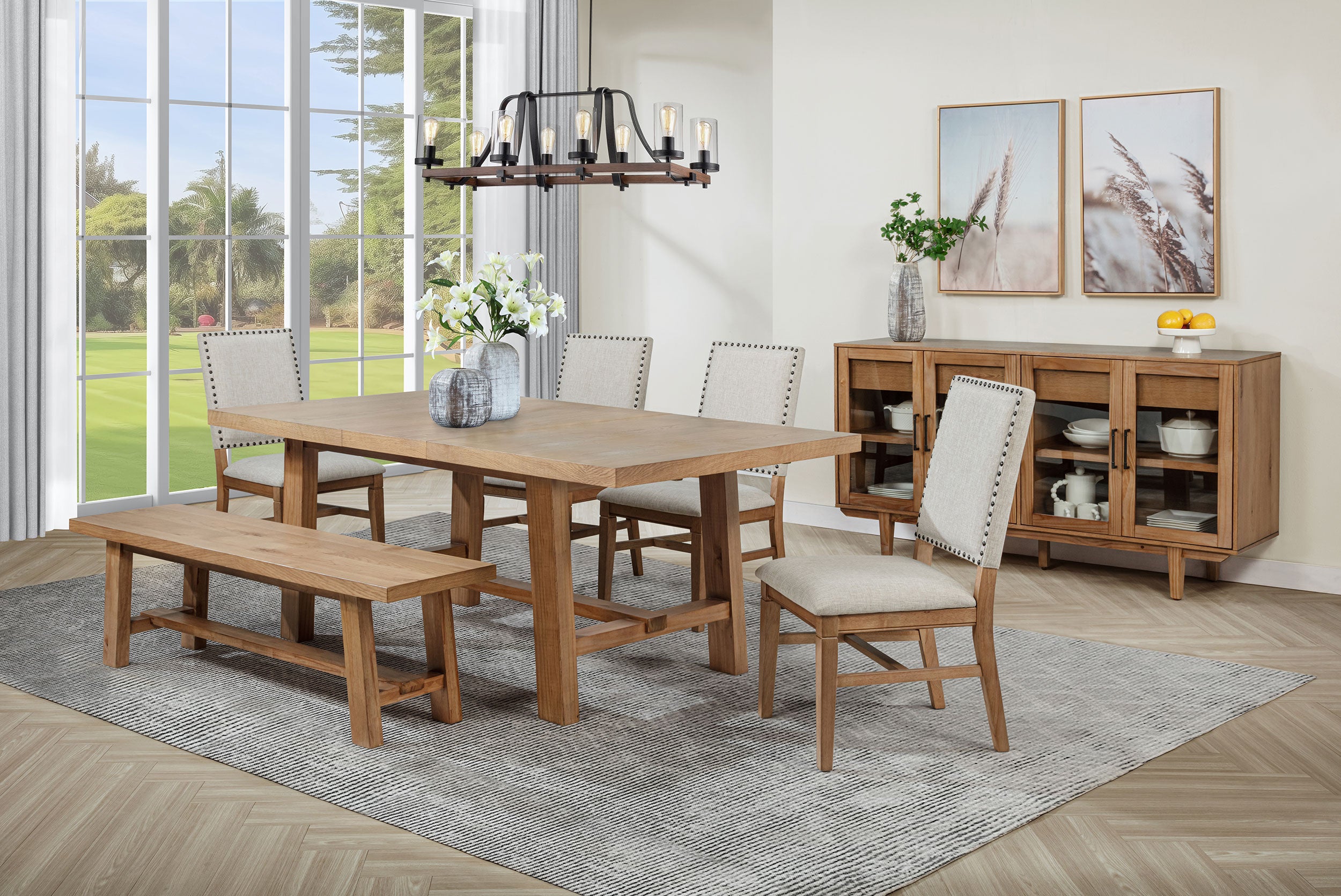 Middleton Upholstered Dining Side Chair Beige (Set of 2) — view 17