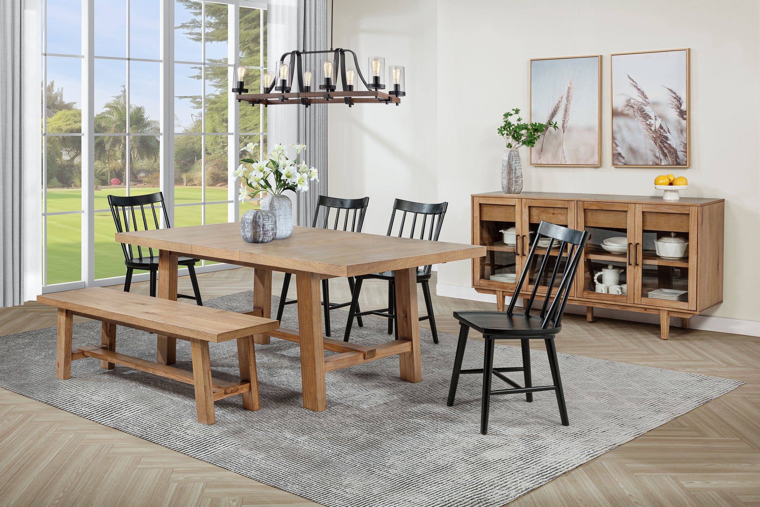 Middleton 60-inch Wood Backless Dining Bench Natural Brown — view 8