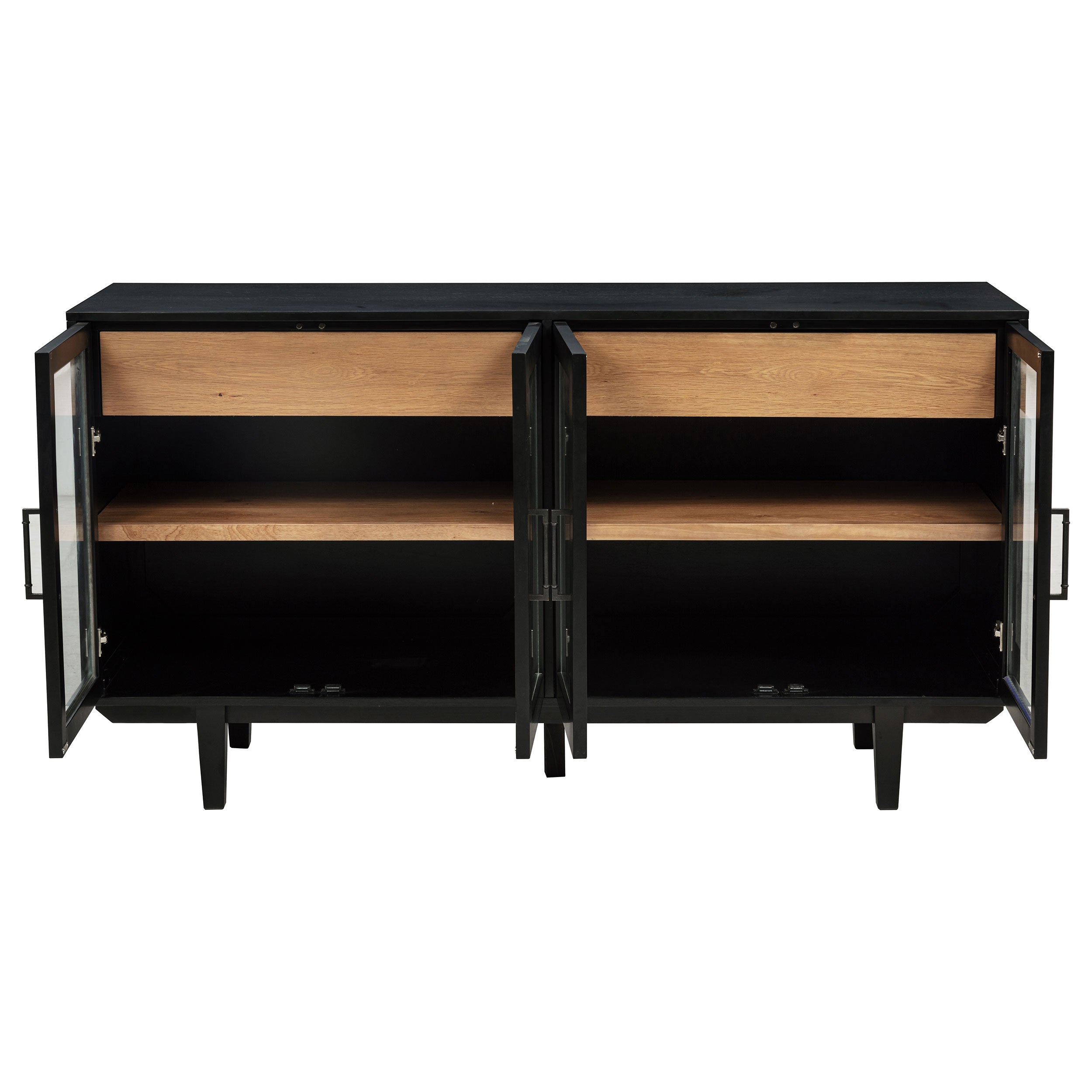 Middleton 4-door Sideboard Server with Dual Drawers Black — view 4