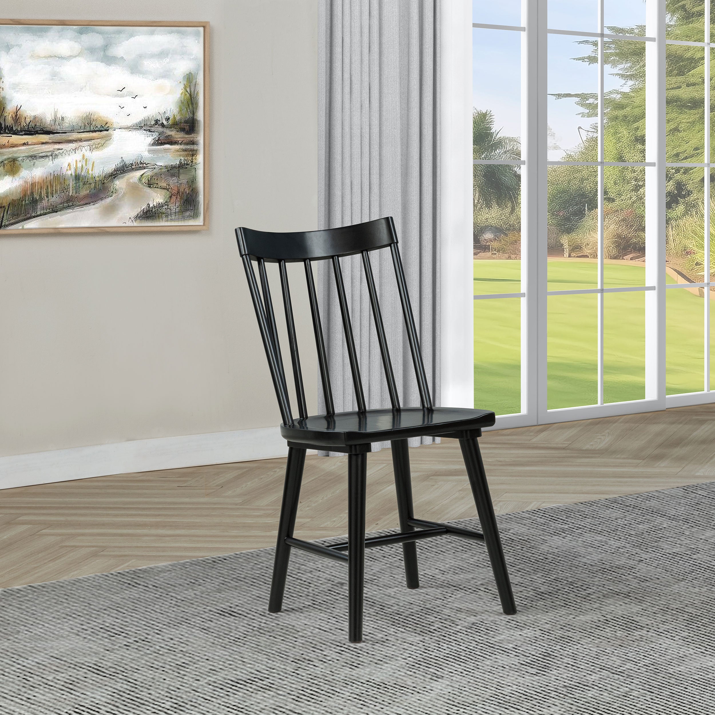 Middleton Solid Wood Dining Side Chair Black (Set of 2) — view 2