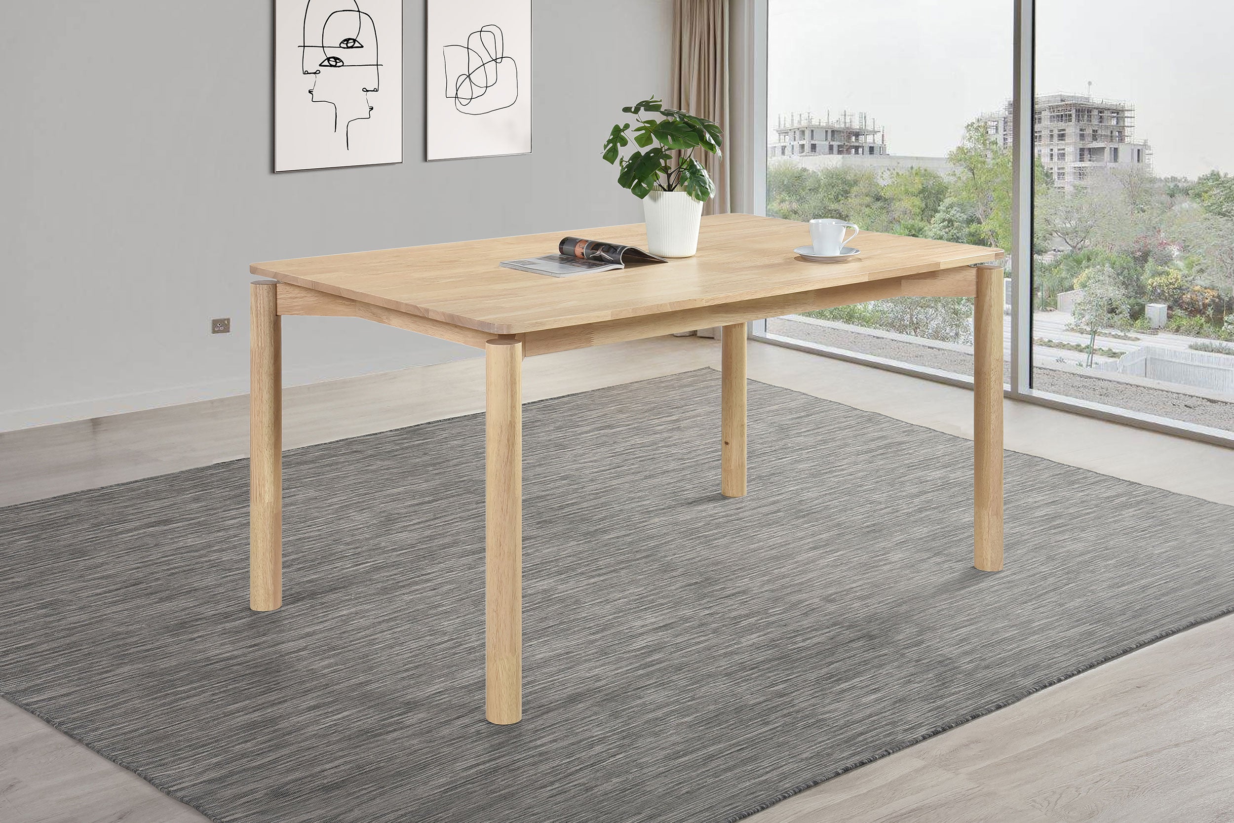 Parkridge 59-inch Rectangular Dining Table White Washed — view 2