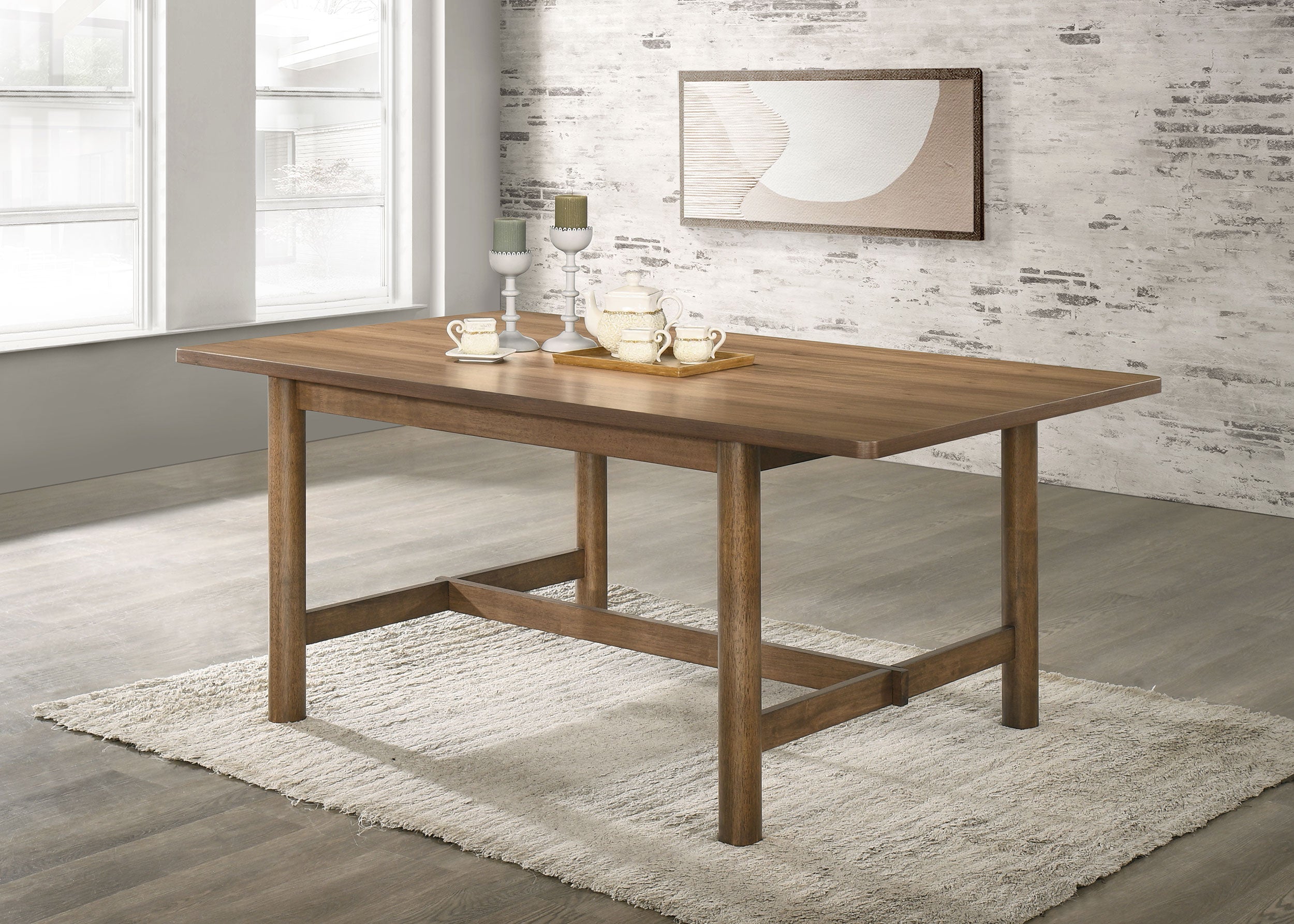 Crestmore 71-inch Rectangular Wood Dining Table Walnut — view 2