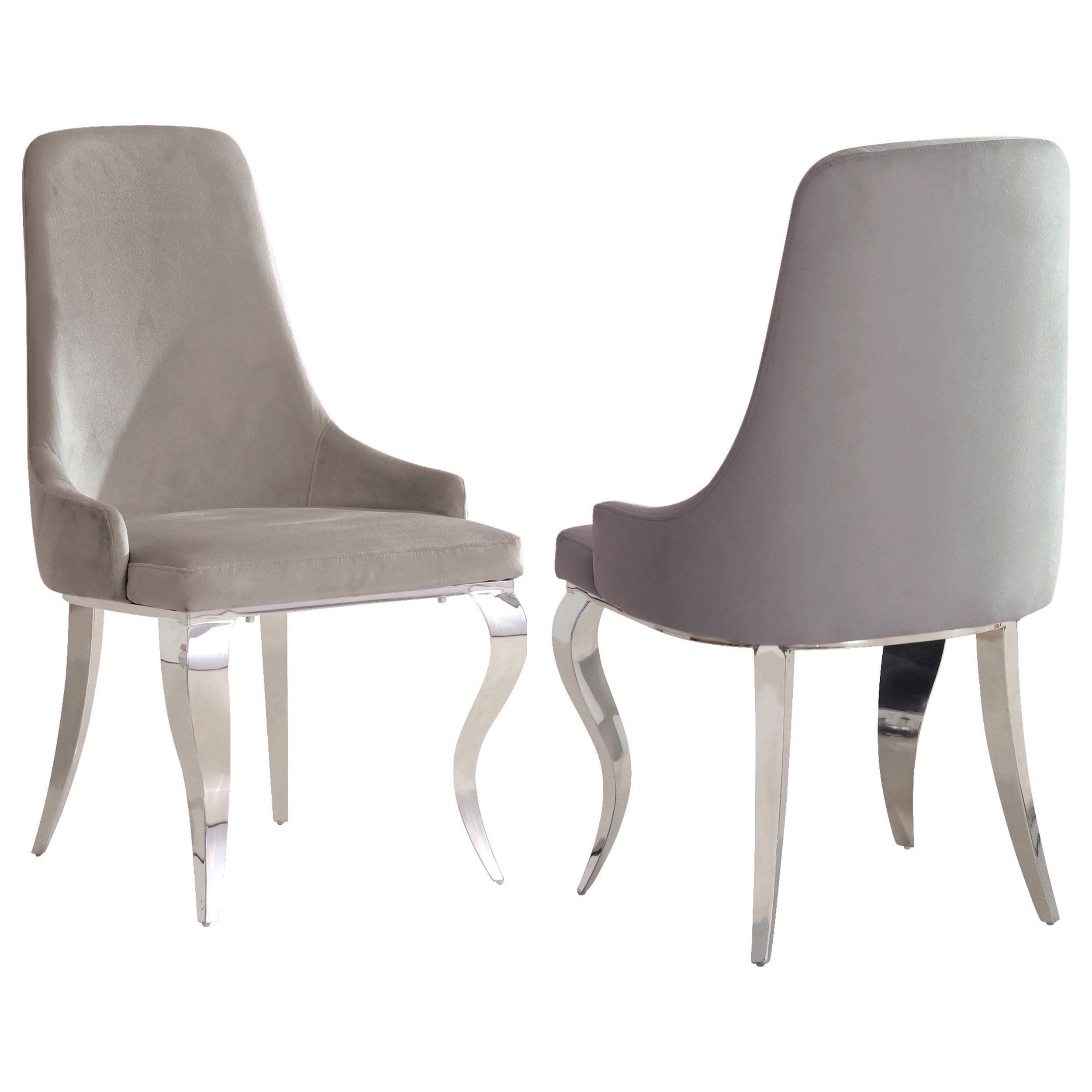Antoine Velvet Upholstered Dining Side Chair Grey (Set of 2) — view 1