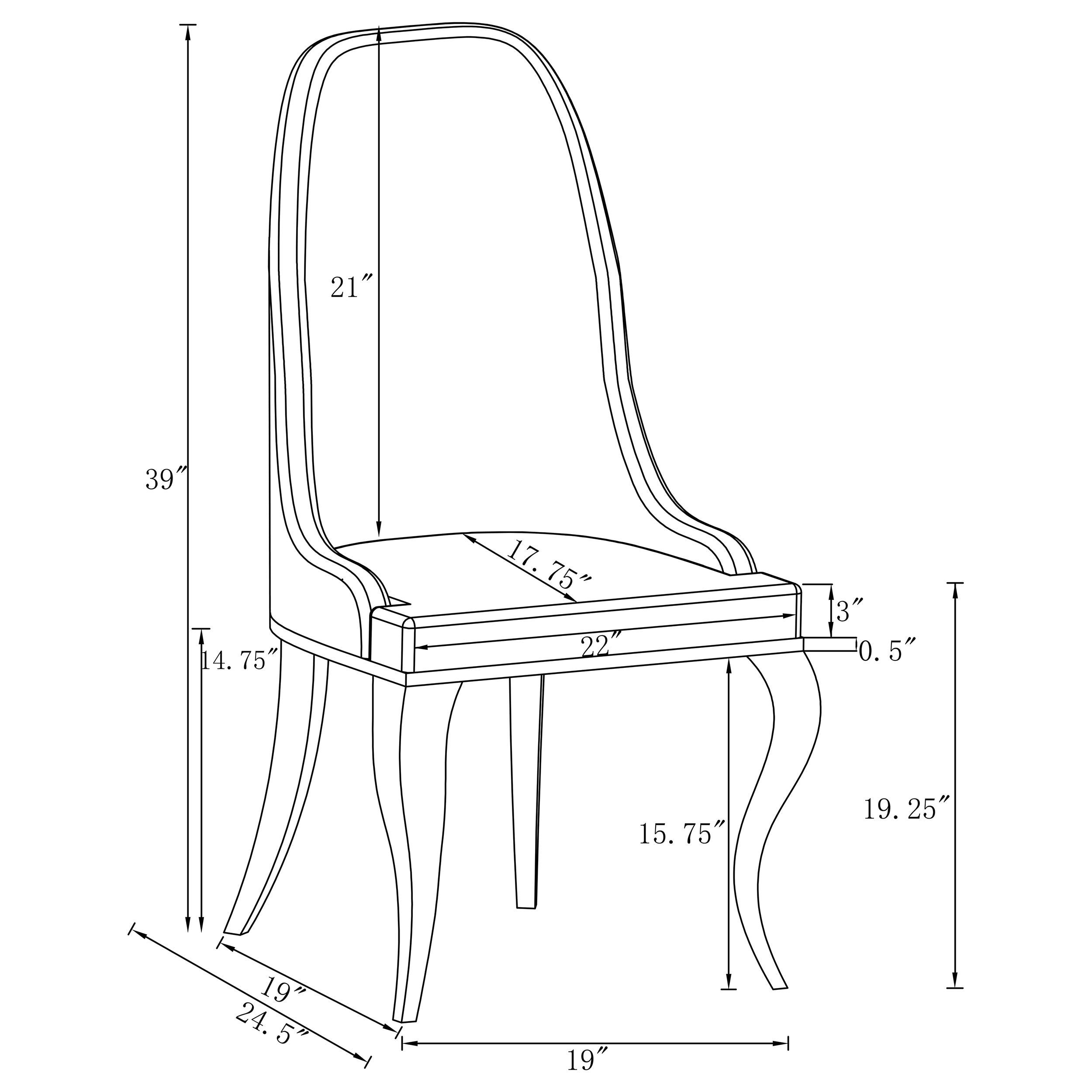 Antoine Velvet Upholstered Dining Side Chair Grey (Set of 2) — view 5