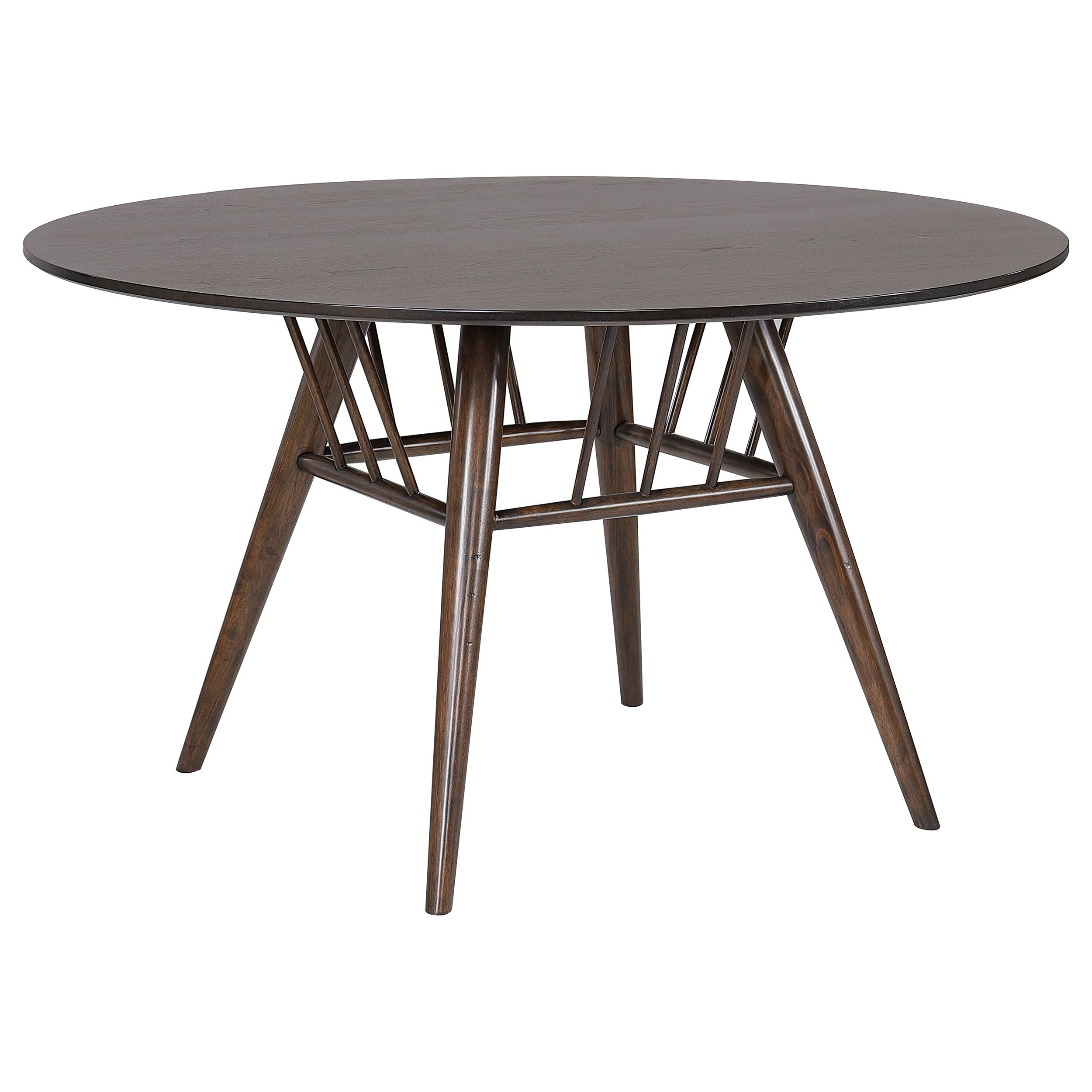 Everton Round 53-inch Wood Dining Table Dark Walnut — view 1