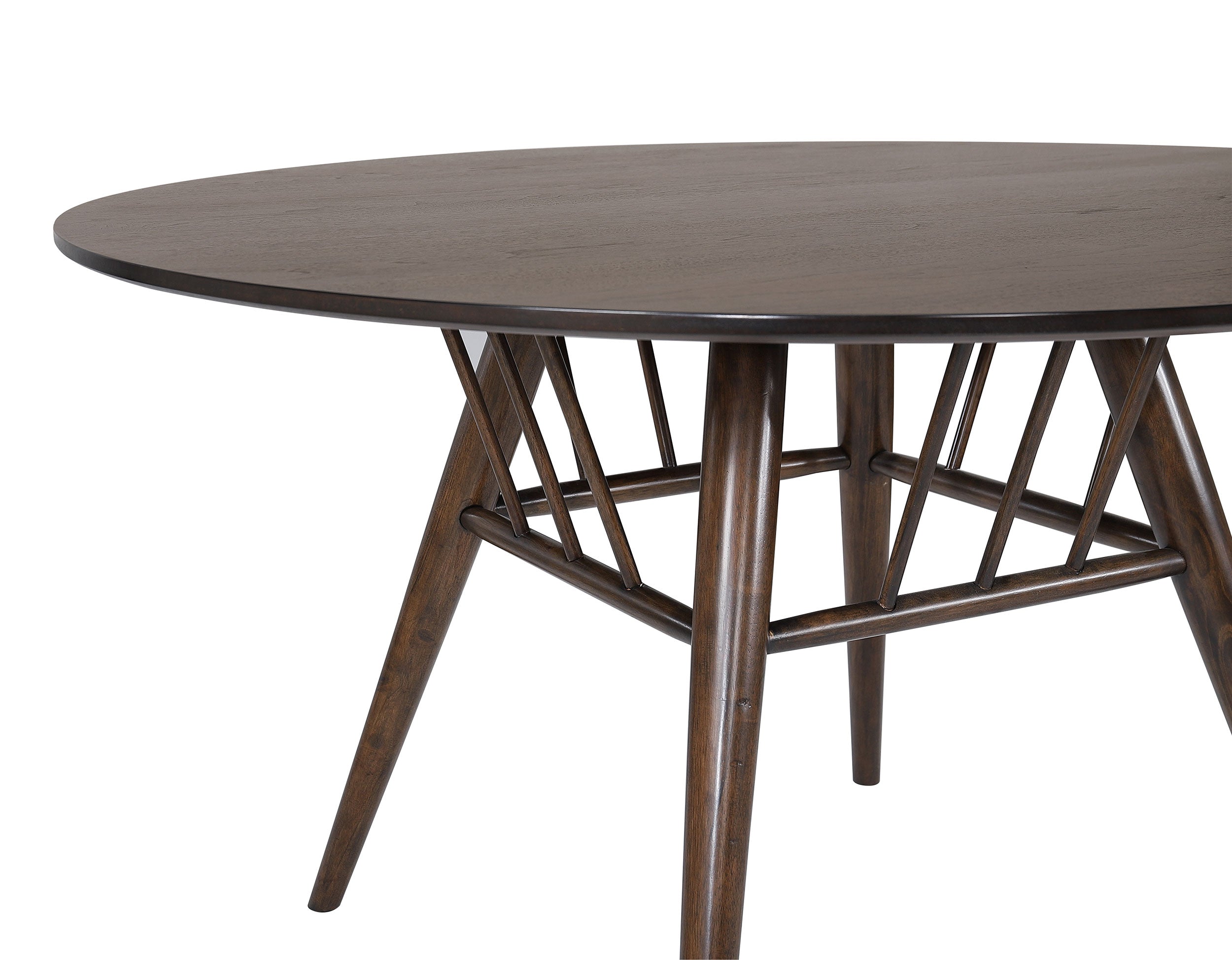 Everton Round 53-inch Wood Dining Table Dark Walnut — view 5