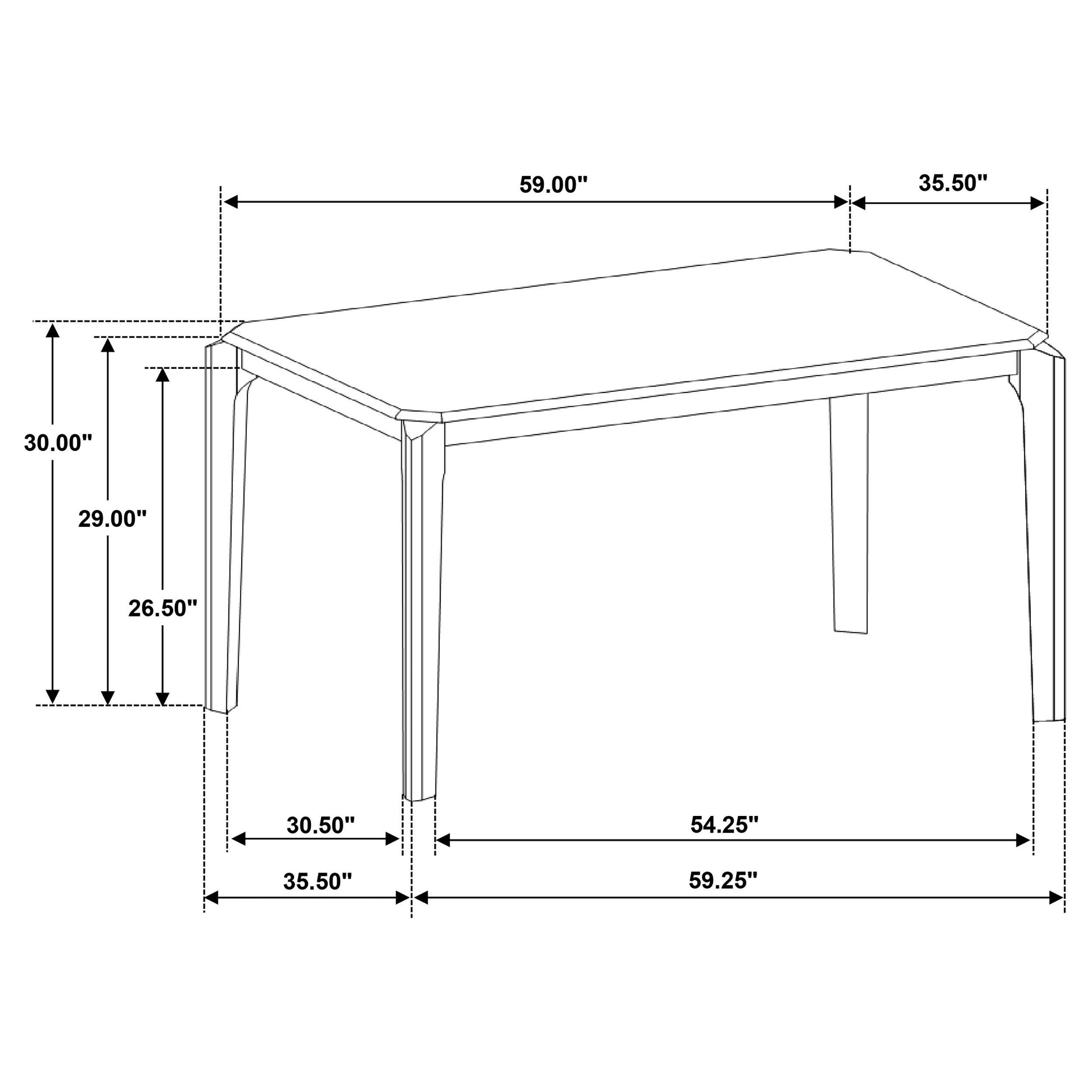 Almonte 5-piece 59-inch Rectangular Dining Set Dark Brown — view 14