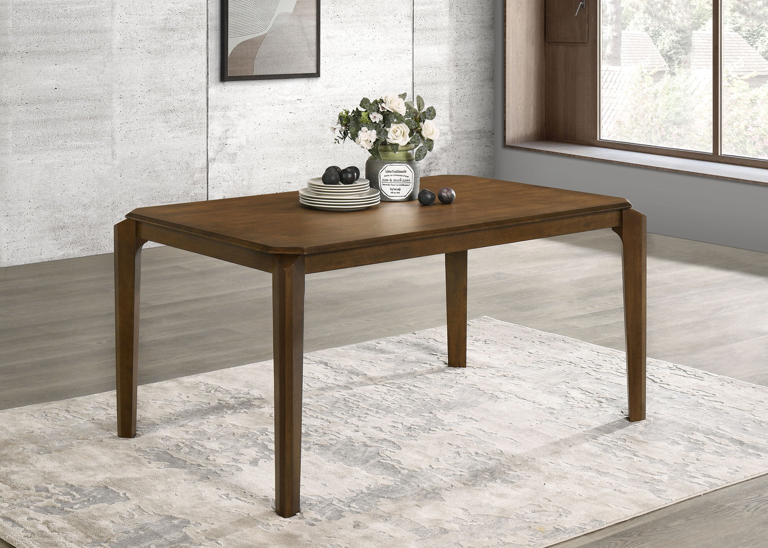 Almonte 59-inch Rectangular Wood Dining Table Dark Brown — view 2