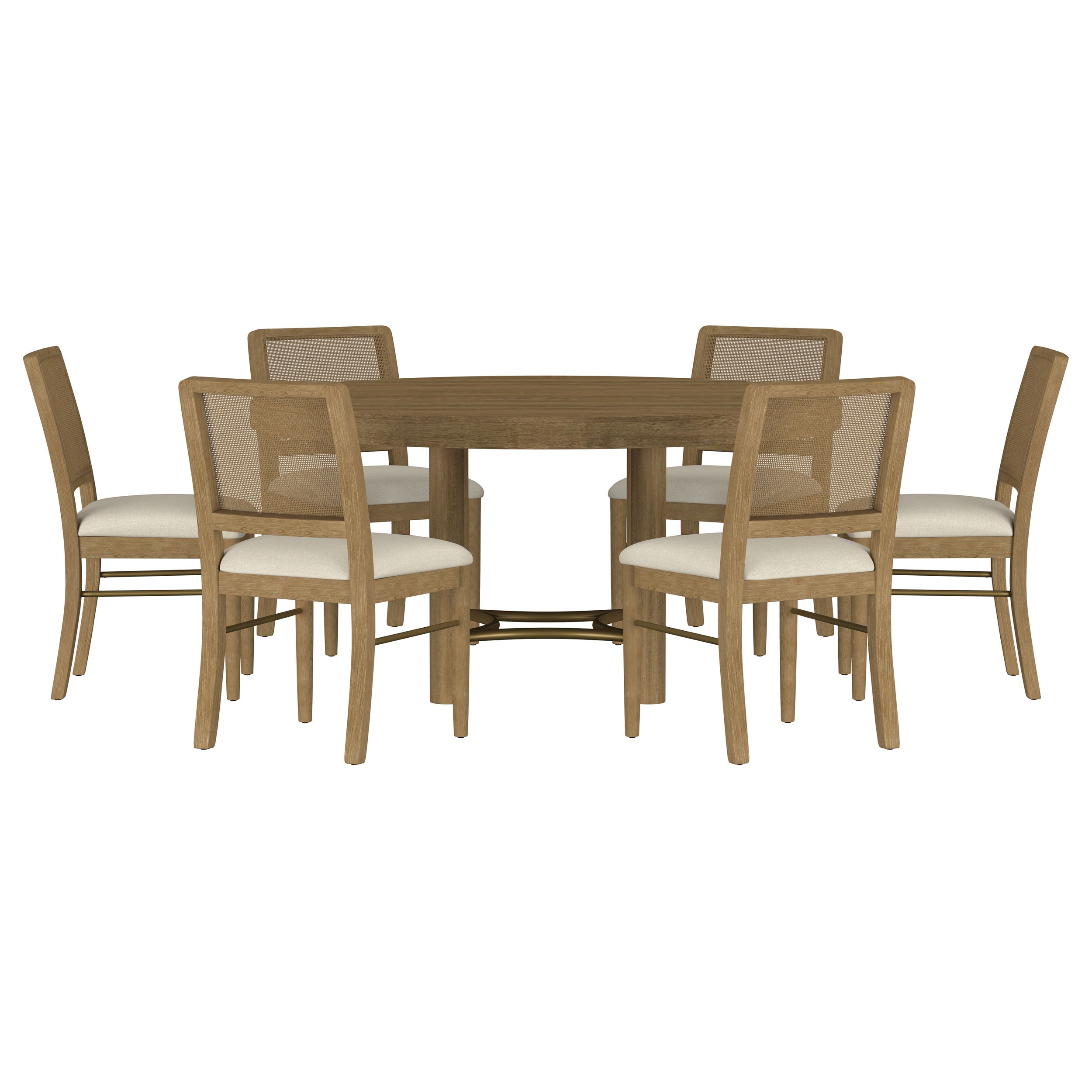 Arini 7-piece Round Dining Room Table Set Sand Wash — view 2