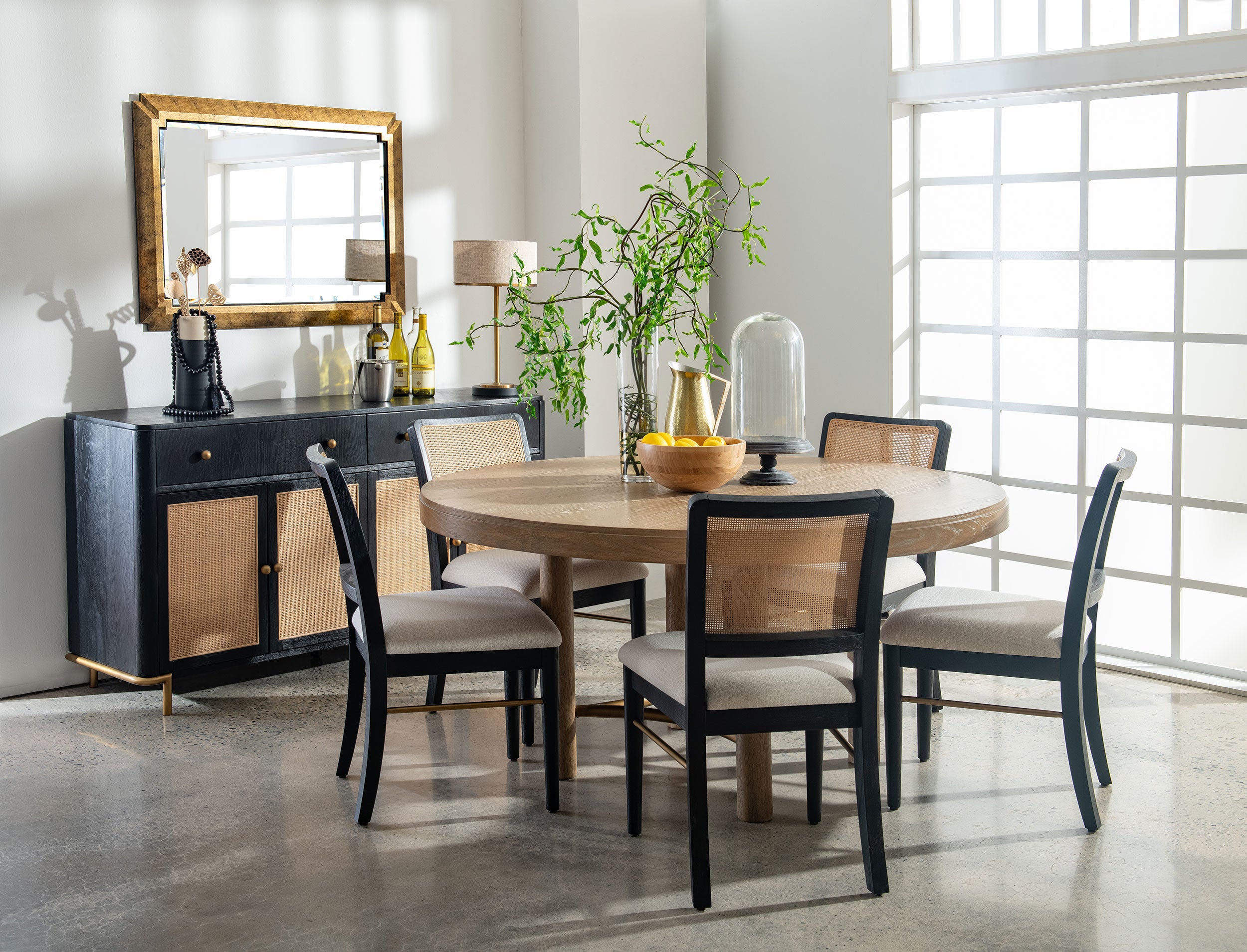 Arini 60-inch Round Wood Dining Room Table Sand Wash — view 9